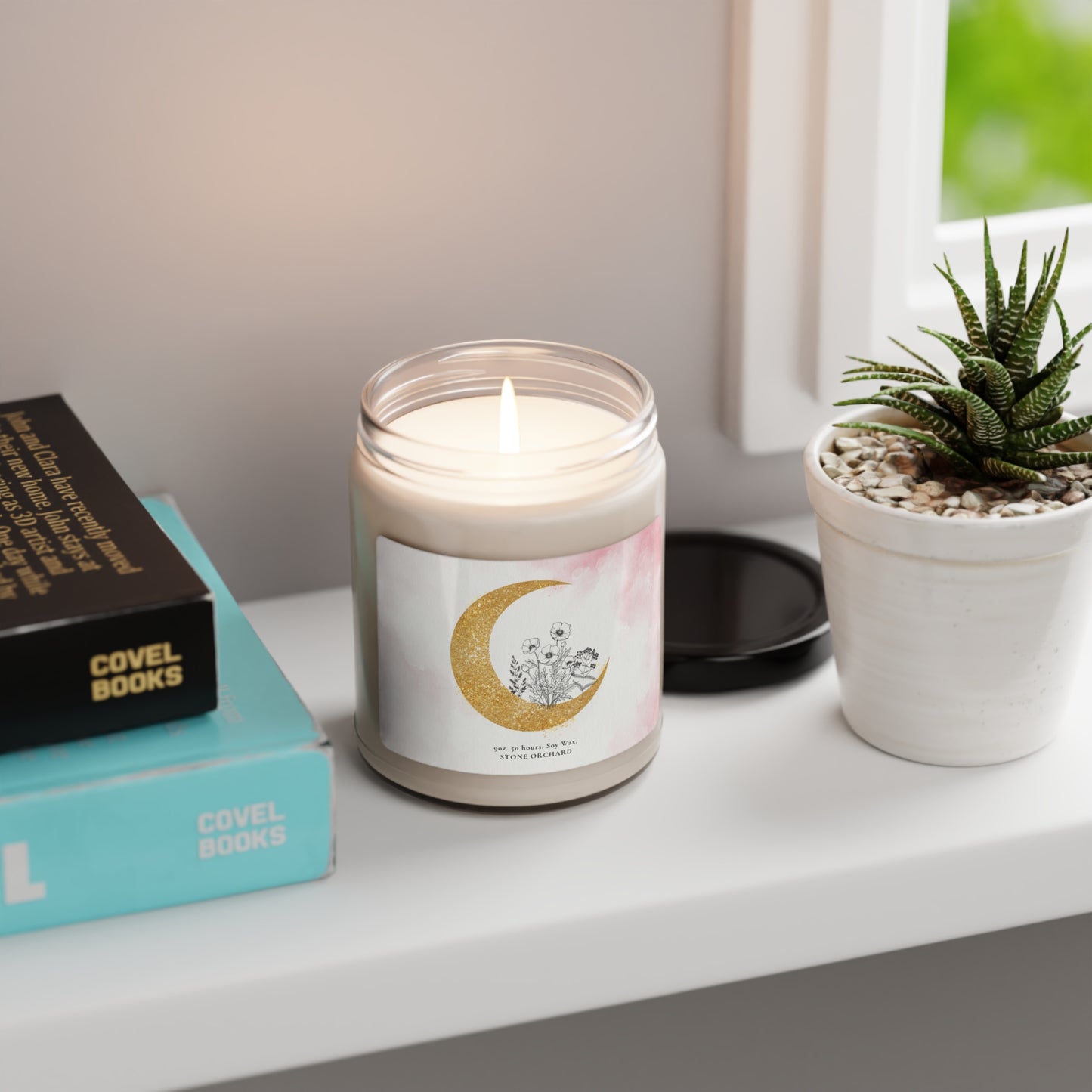 Floral Moon Scented Soy Candle