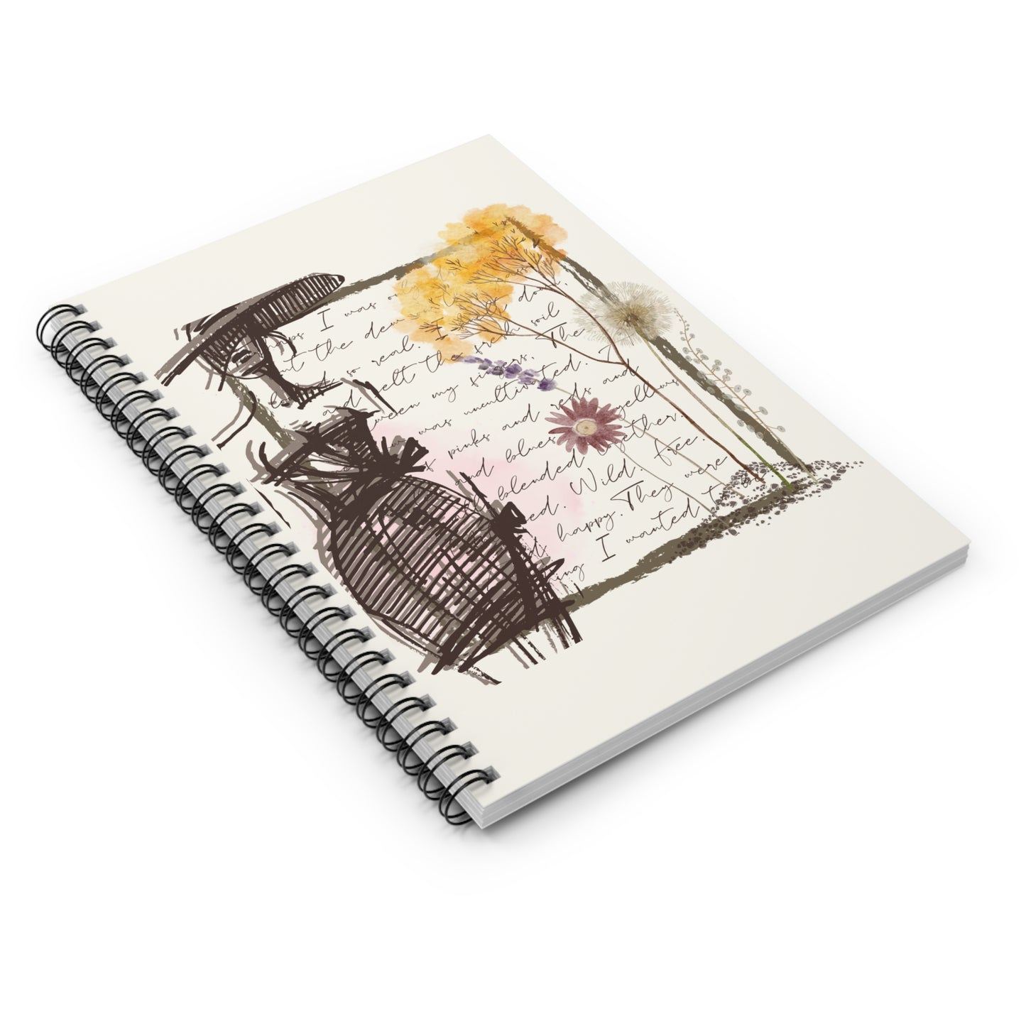 Floral Spiral Notebook - Ruled Line, Botanical Journal, Floral Stationery, Gift for Students, Nature Lovers, Self-Expression Tool