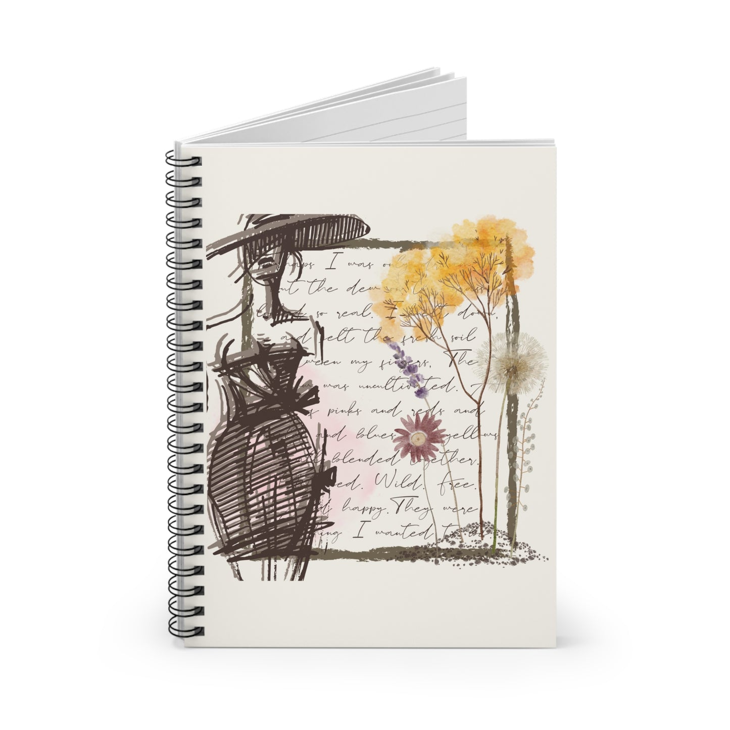 Floral Spiral Notebook - Ruled Line, Botanical Journal, Floral Stationery, Gift for Students, Nature Lovers, Self-Expression Tool