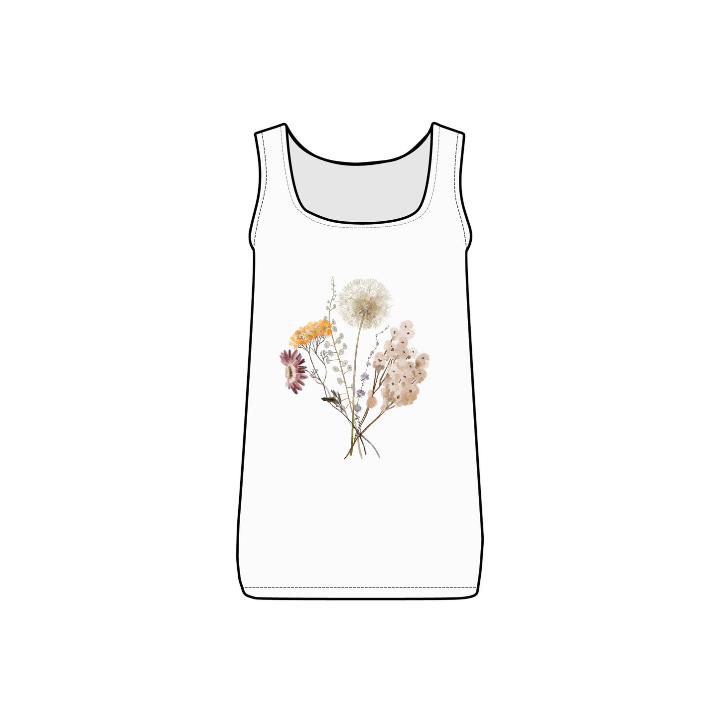 Floral Women's Micro Ribbed Tank - Summer Casual Wear, Boho Style, Gifts for Her, Layering Top, Floral Aesthetic