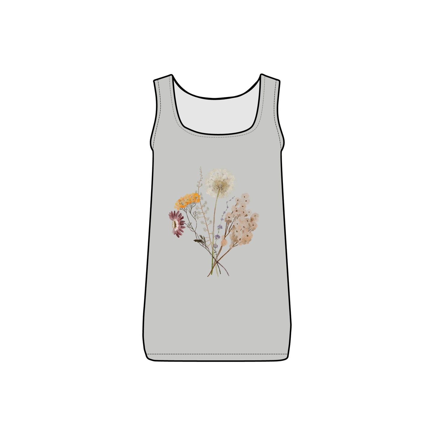 Floral Women's Micro Ribbed Tank - Summer Casual Wear, Boho Style, Gifts for Her, Layering Top, Floral Aesthetic