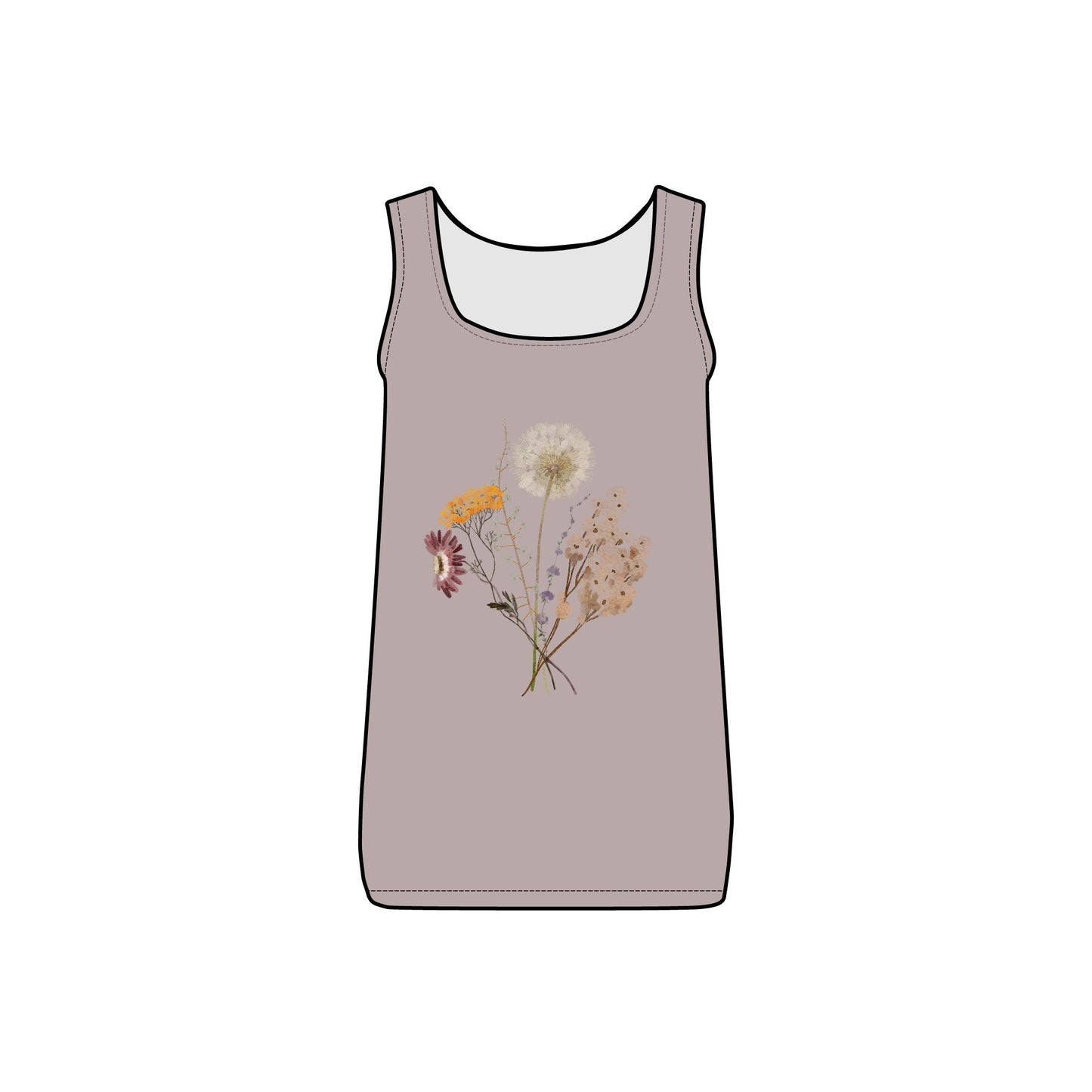 Floral Women's Micro Ribbed Tank - Summer Casual Wear, Boho Style, Gifts for Her, Layering Top, Floral Aesthetic