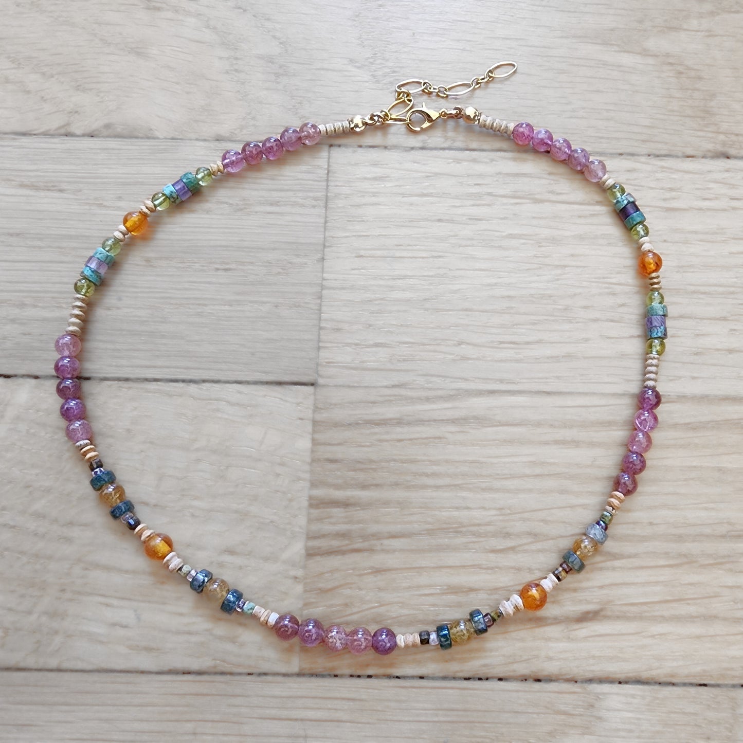 Raspberry Poppy Necklace (14"-16")