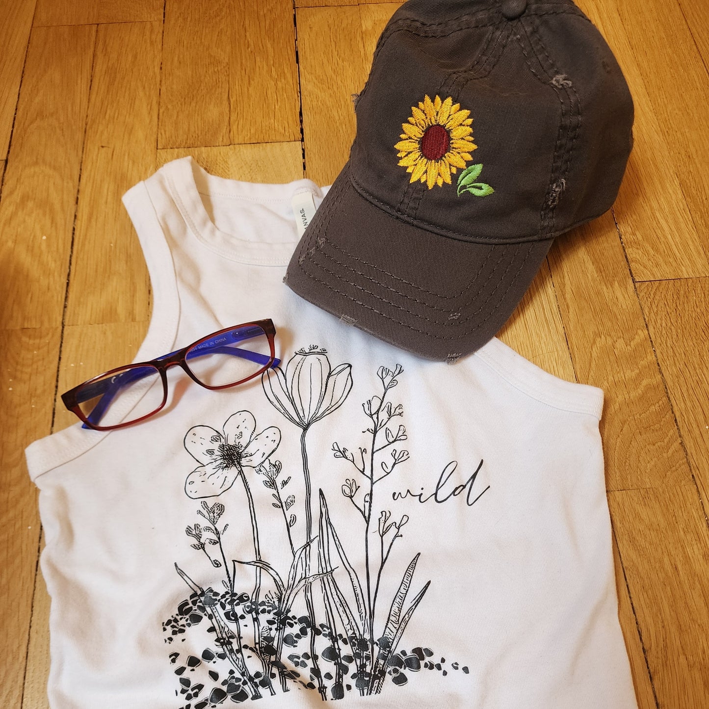 Distressed Sunflower Hat