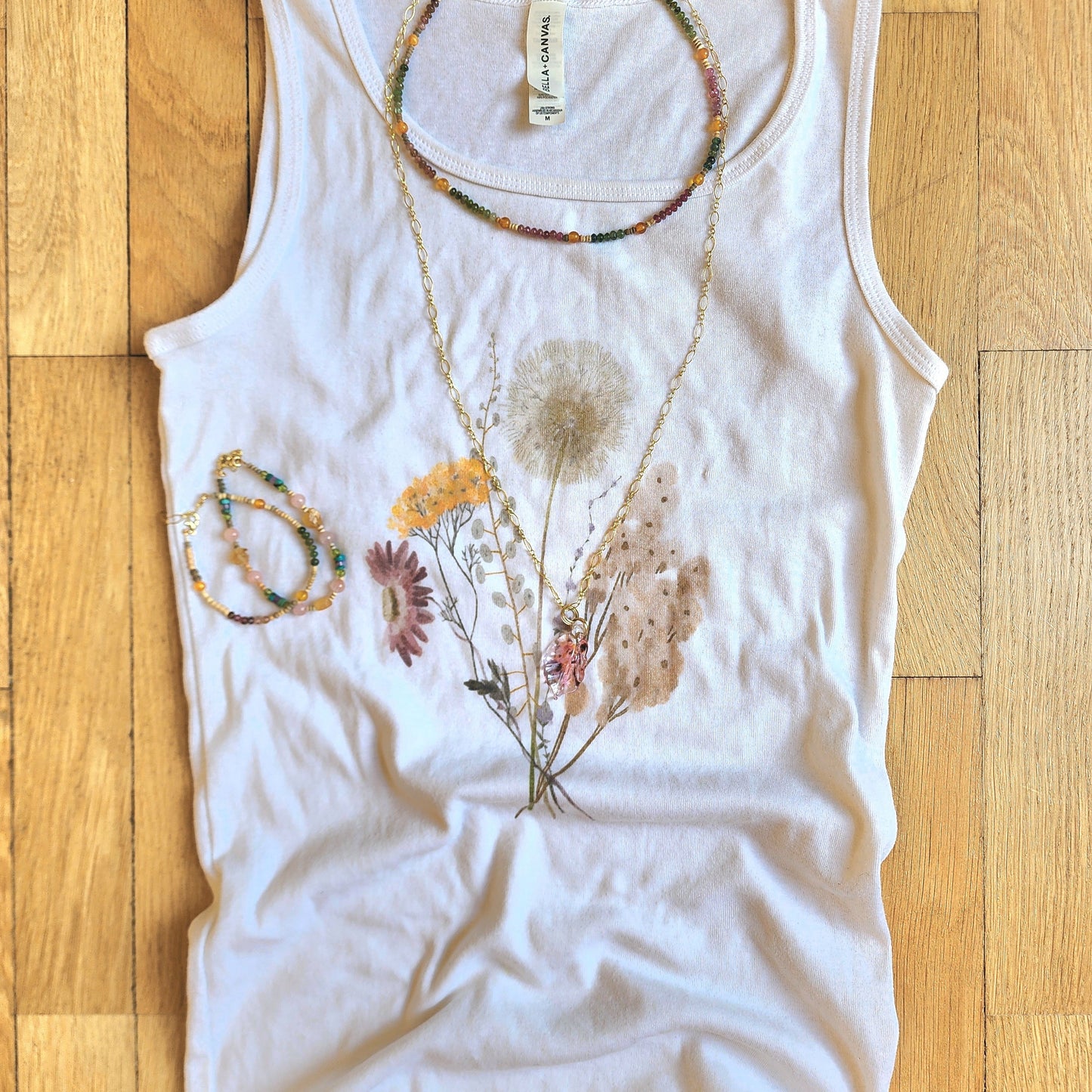 Floral Women's Micro Ribbed Tank - Summer Casual Wear, Boho Style, Gifts for Her, Layering Top, Floral Aesthetic