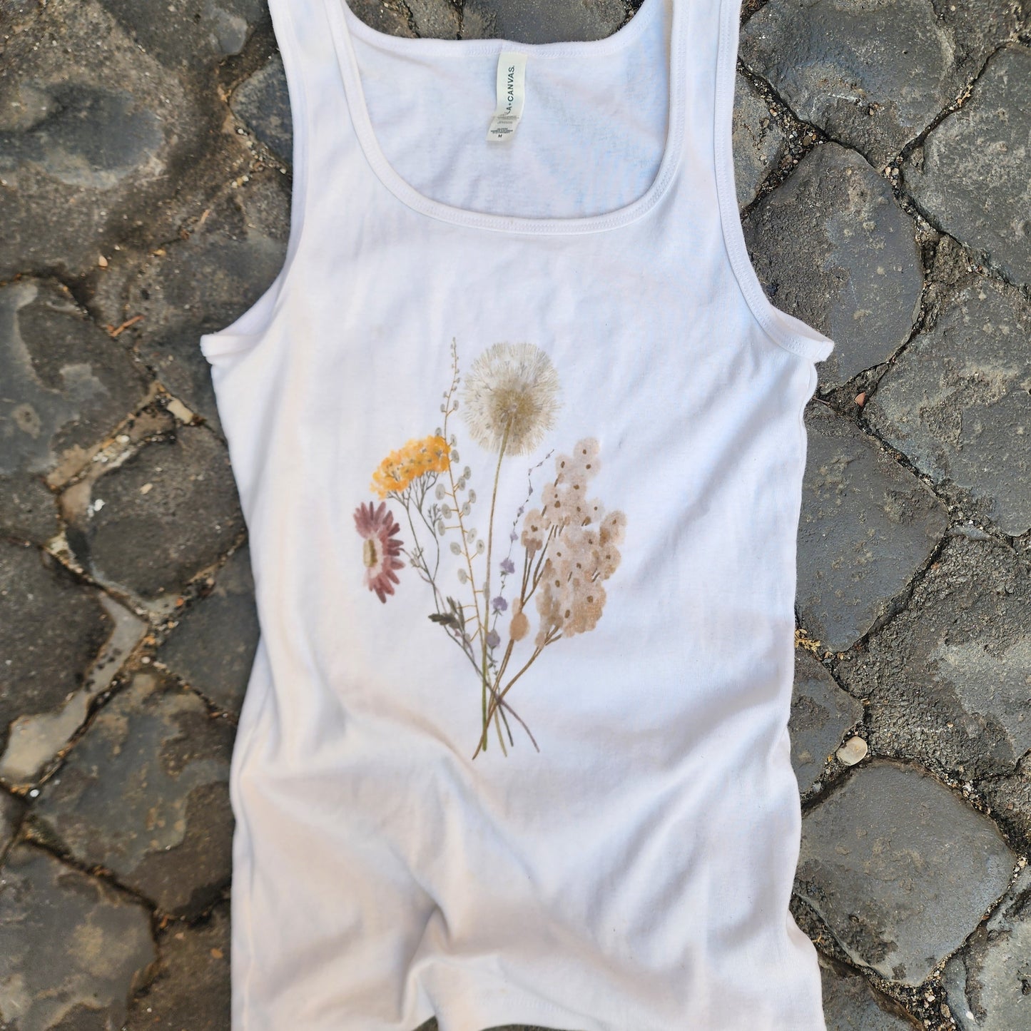 Floral Women's Micro Ribbed Tank - Summer Casual Wear, Boho Style, Gifts for Her, Layering Top, Floral Aesthetic