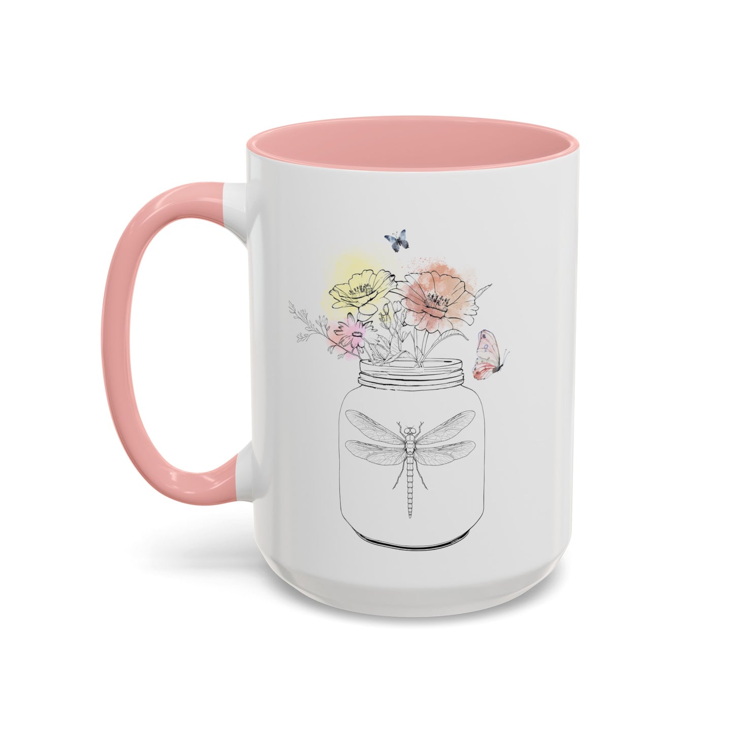 Dragonfly Flowers Butterfly Mug