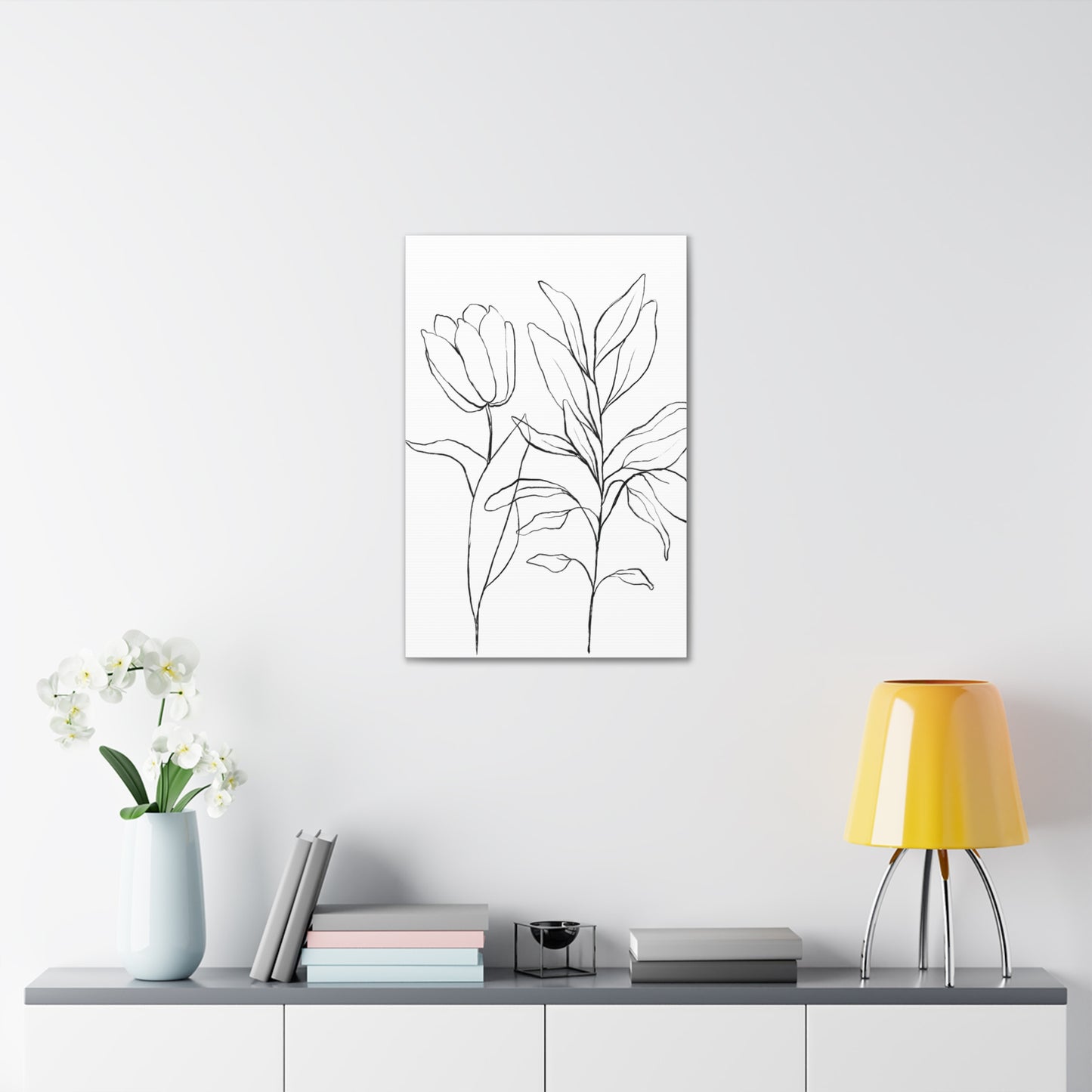 Flower Line Art Canvas