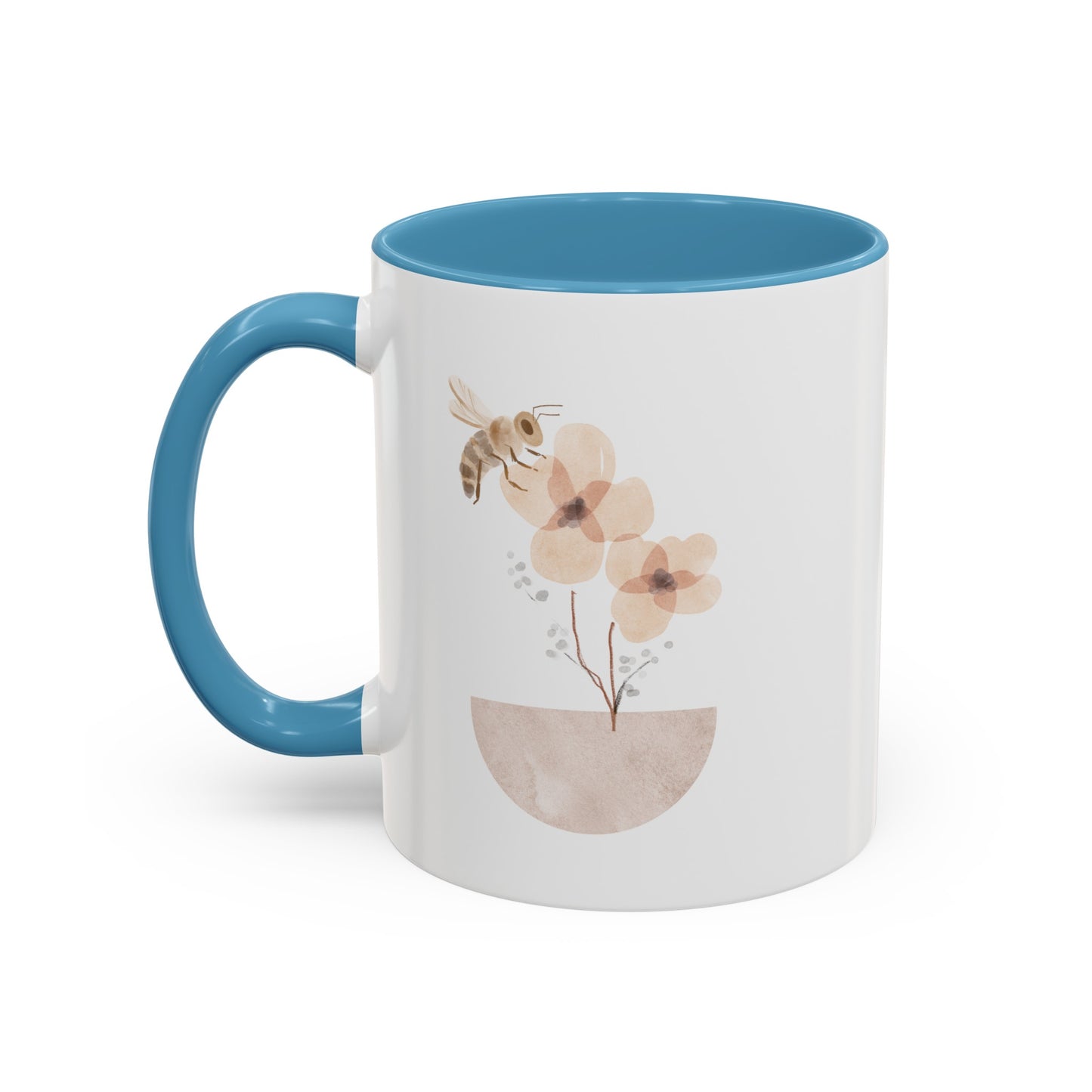 Watercolor Bee Flower Mug