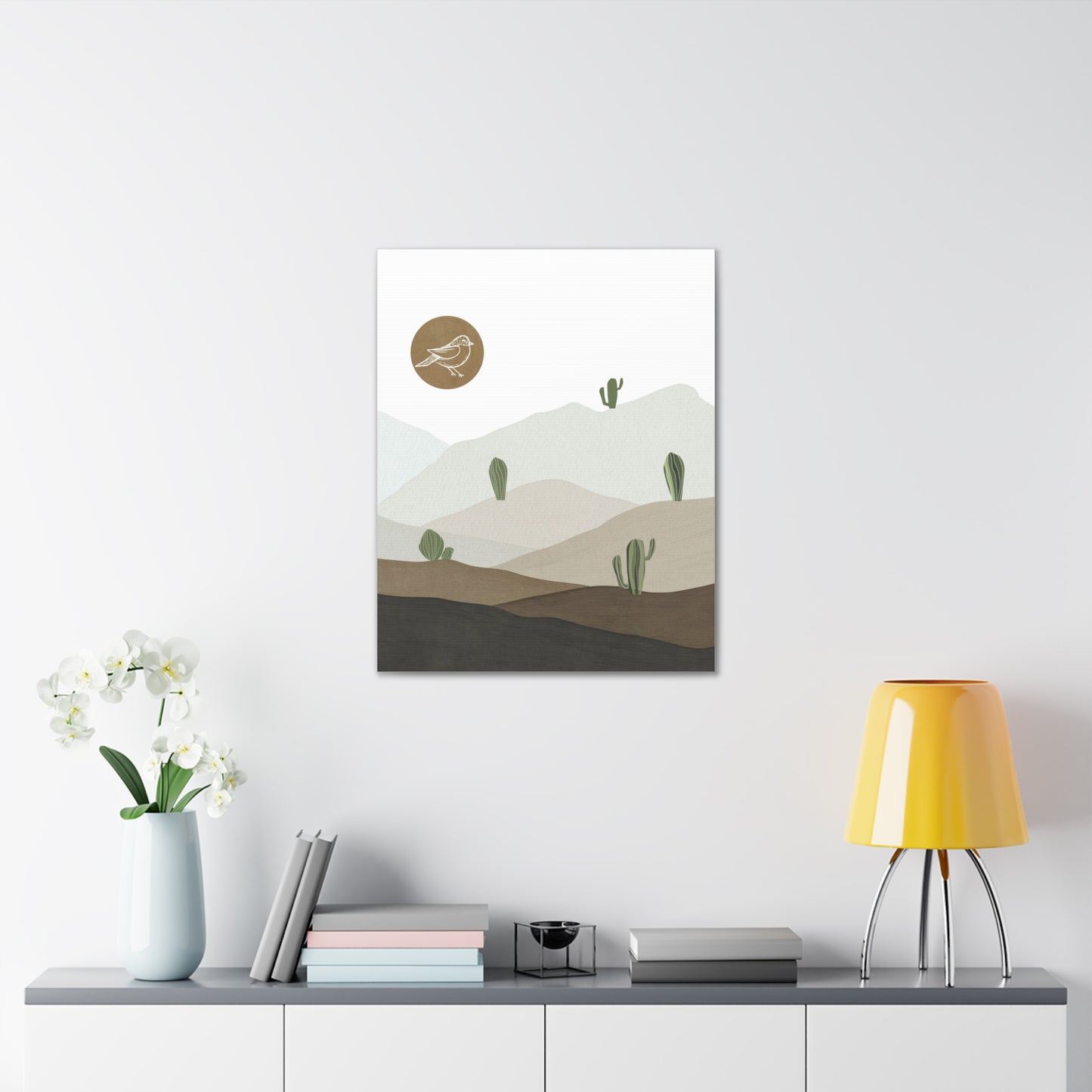 Bird Desert Cactus Canvas