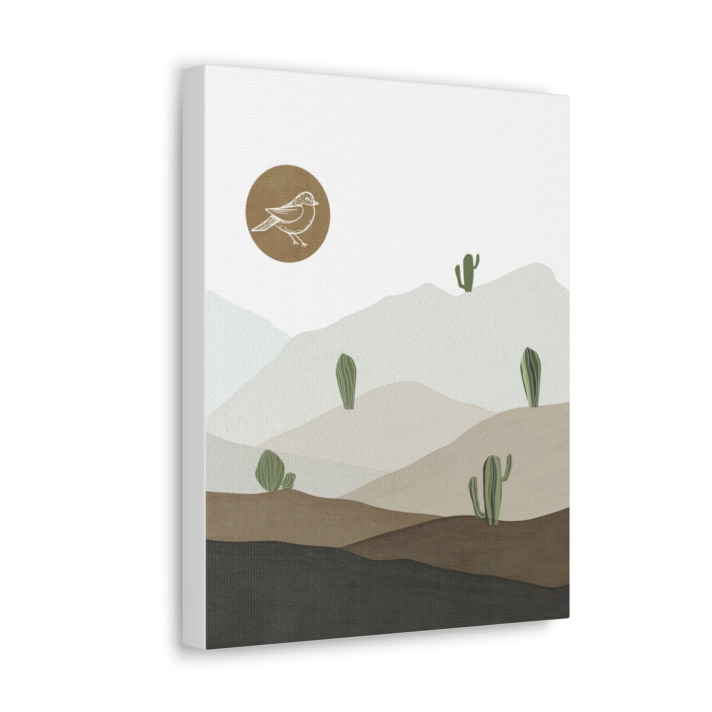 Bird Desert Cactus Canvas