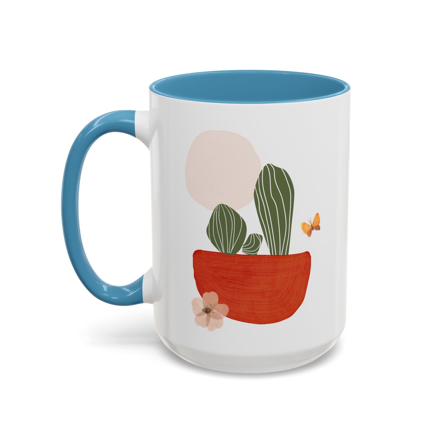 Cactus Flower Butterfly Mug