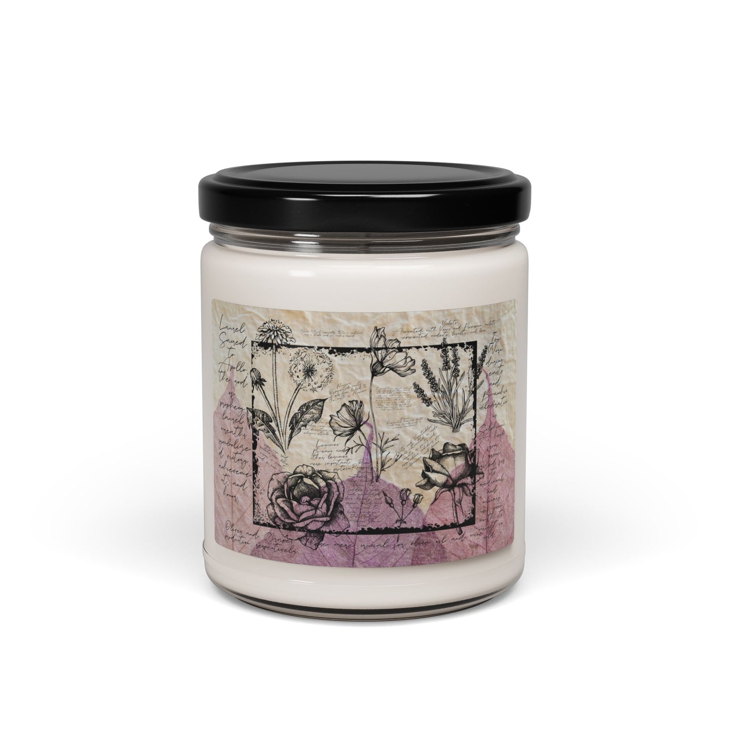 Elegant Floral Scented Soy Candle - 9oz, Home Fragrance, Gift for Her, Relaxation Candle, Eco-Friendly