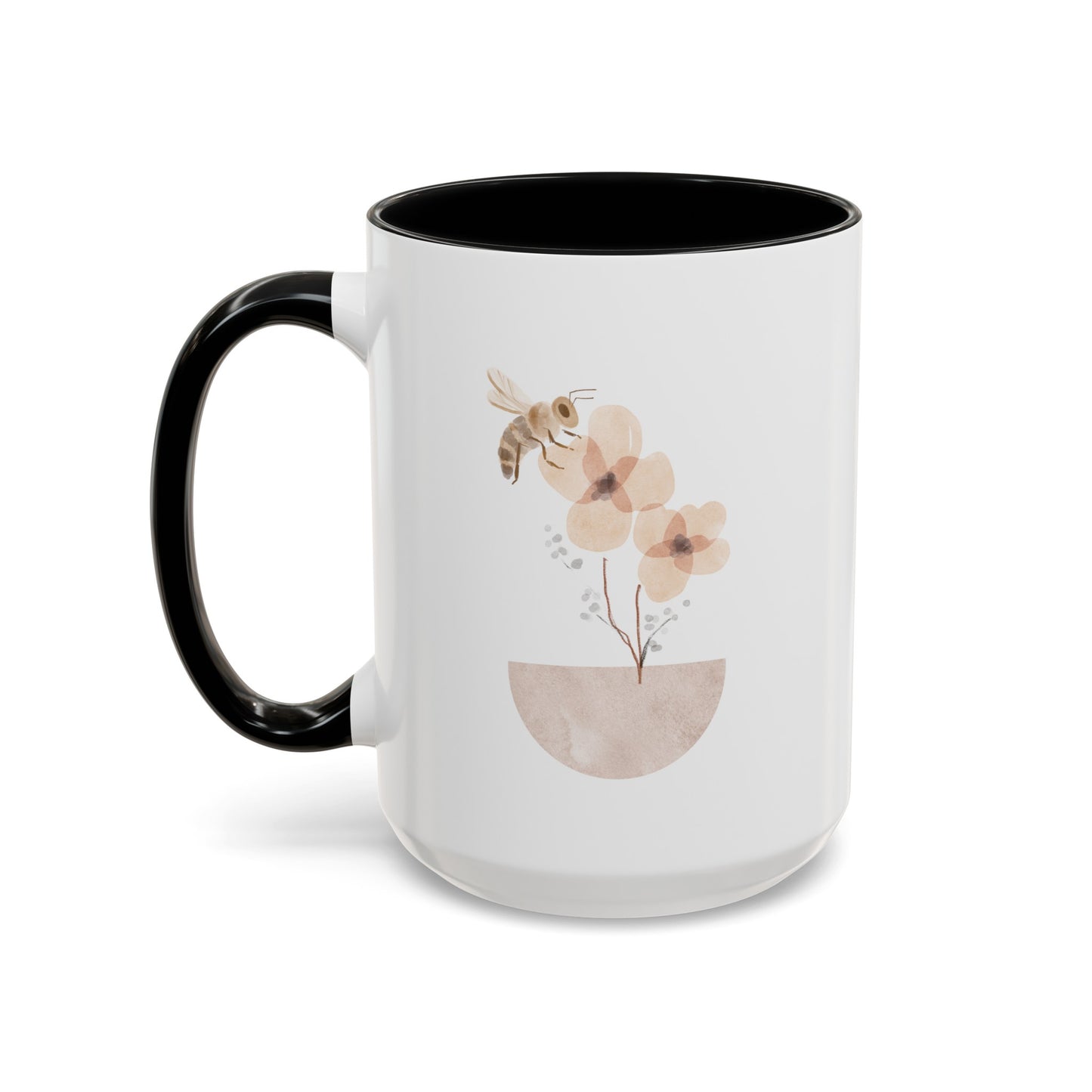 Watercolor Bee Flower Mug