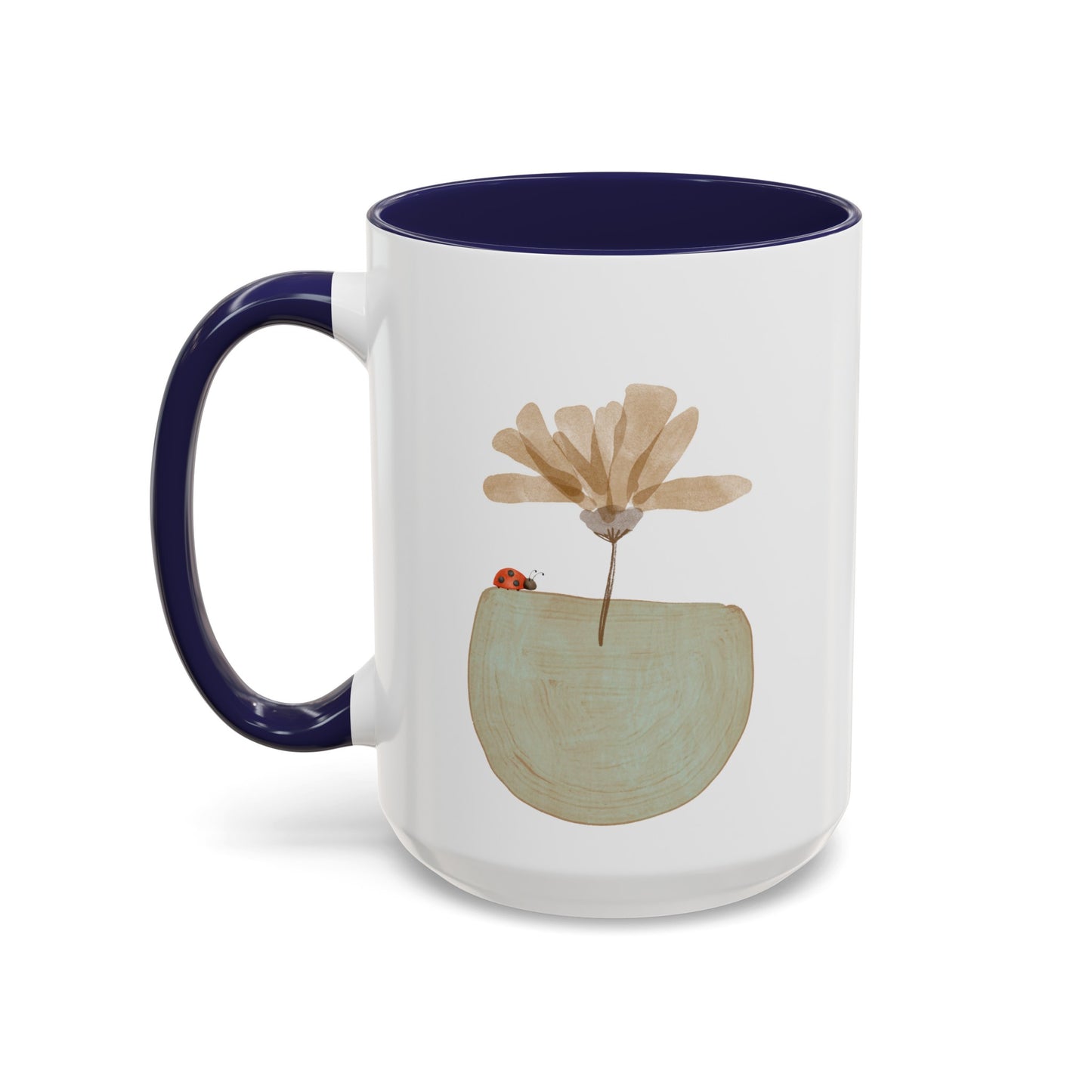 Flower and Ladybug Coffee Mug