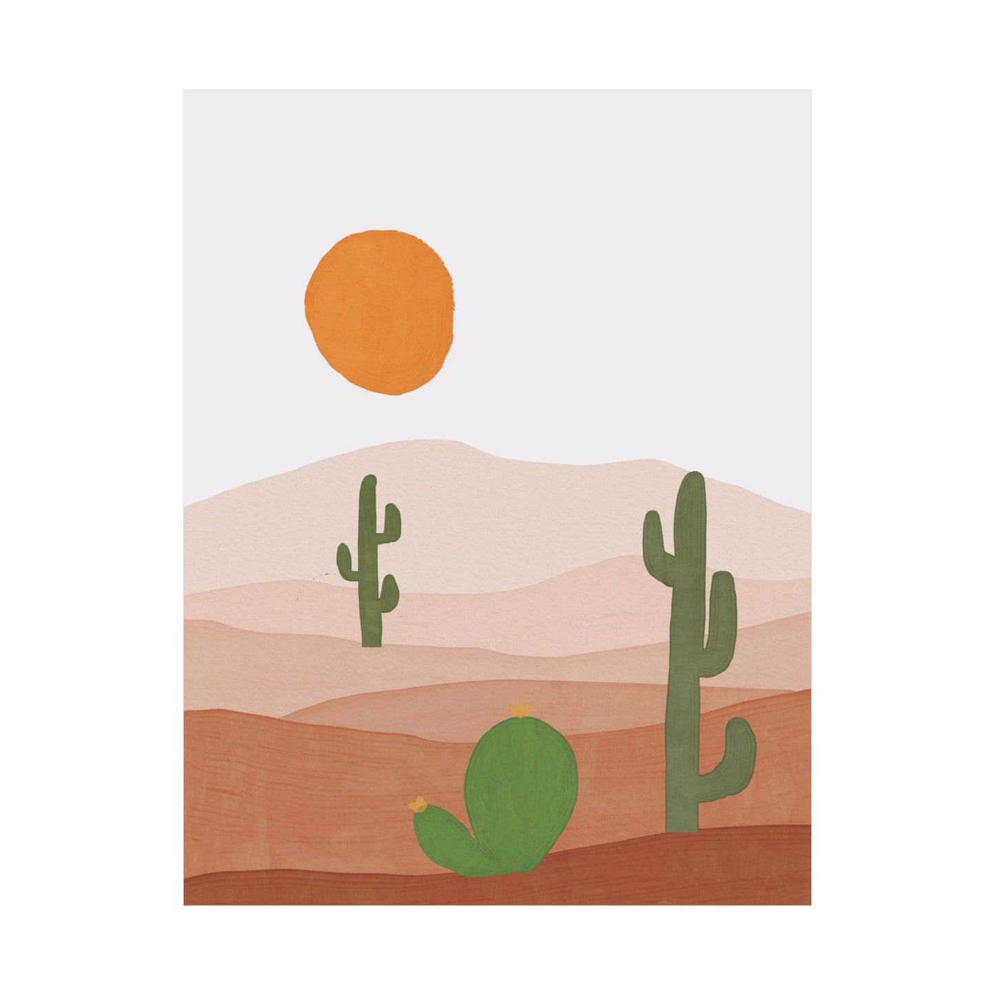 Southwestern Cactus Art Print (frame not included)