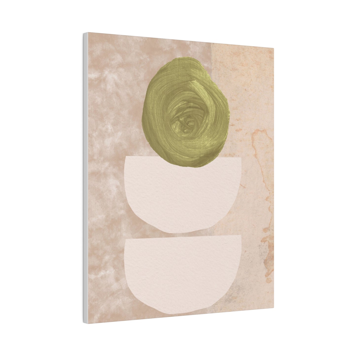 Green Beige Abstract Canvas