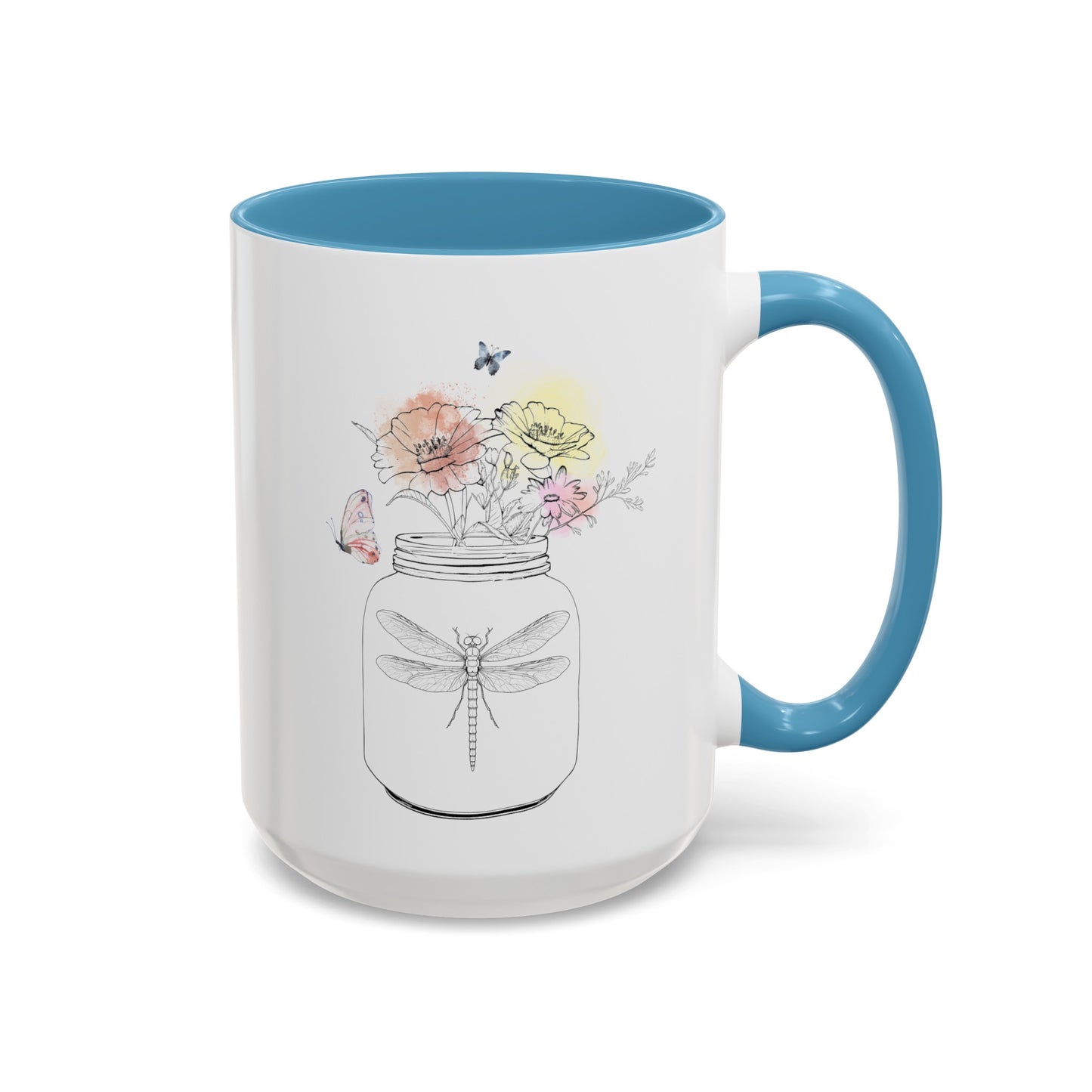 Dragonfly Flowers Butterfly Mug