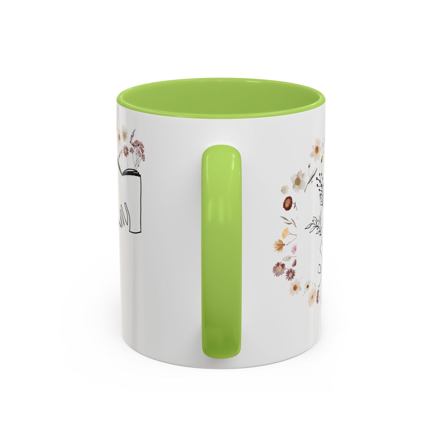 Floral Design Coffee Mug, Cozy Gift for Readers, Cute Decor for Home, Perfect for Coffee Lovers, Unique Kitchen Accessories