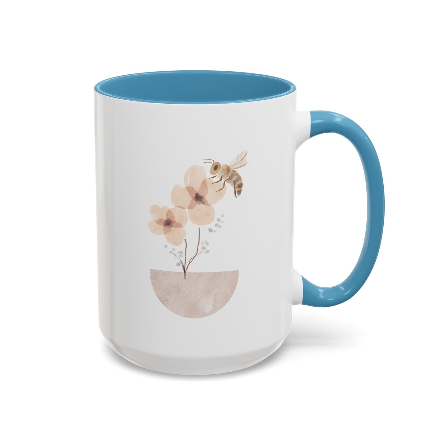 Watercolor Bee Flower Mug