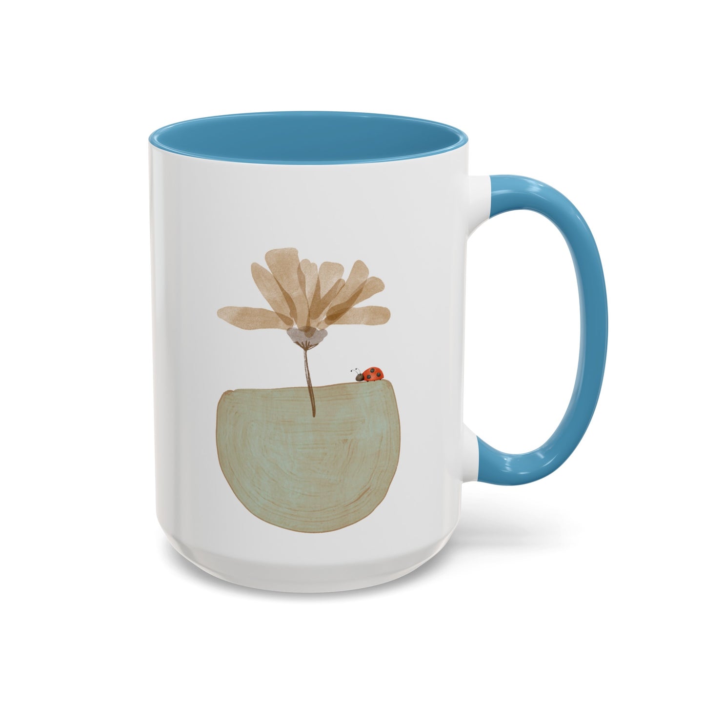 Flower and Ladybug Coffee Mug