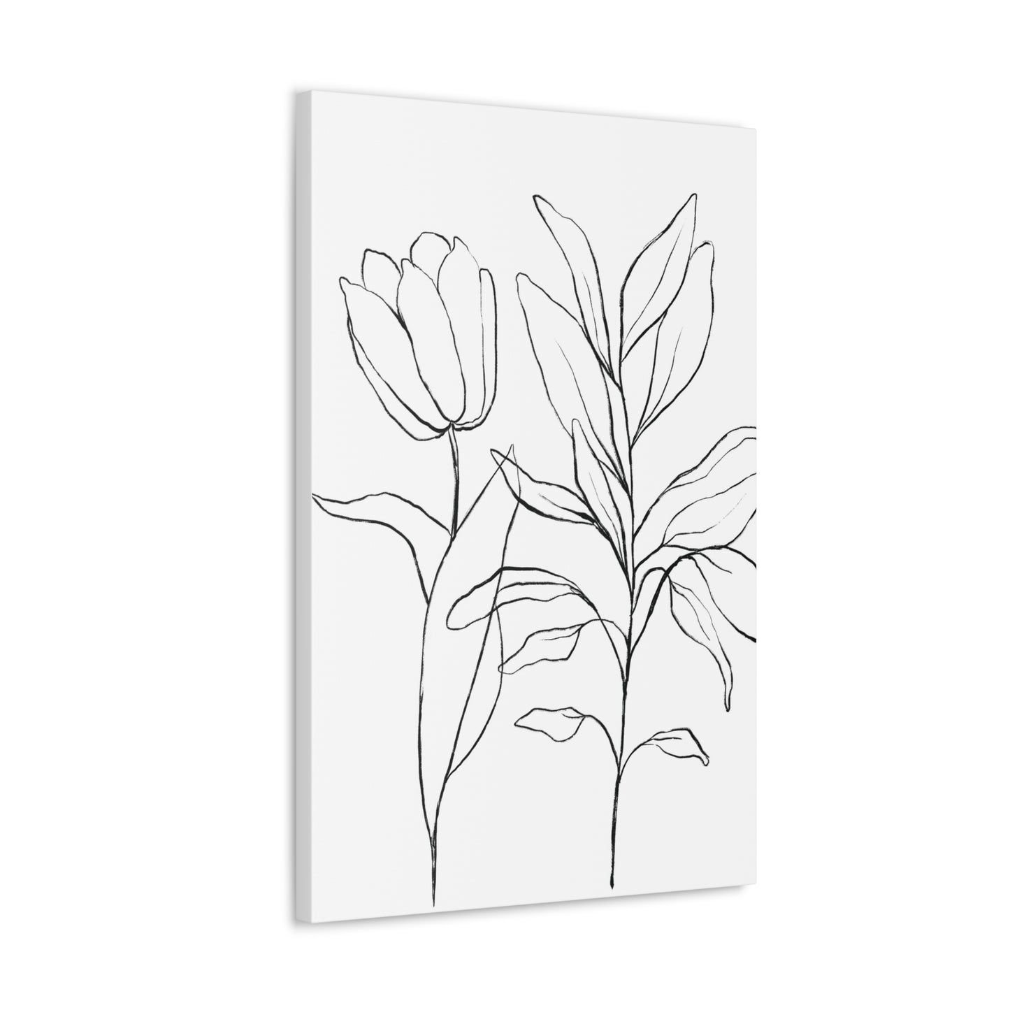 Flower Line Art Canvas