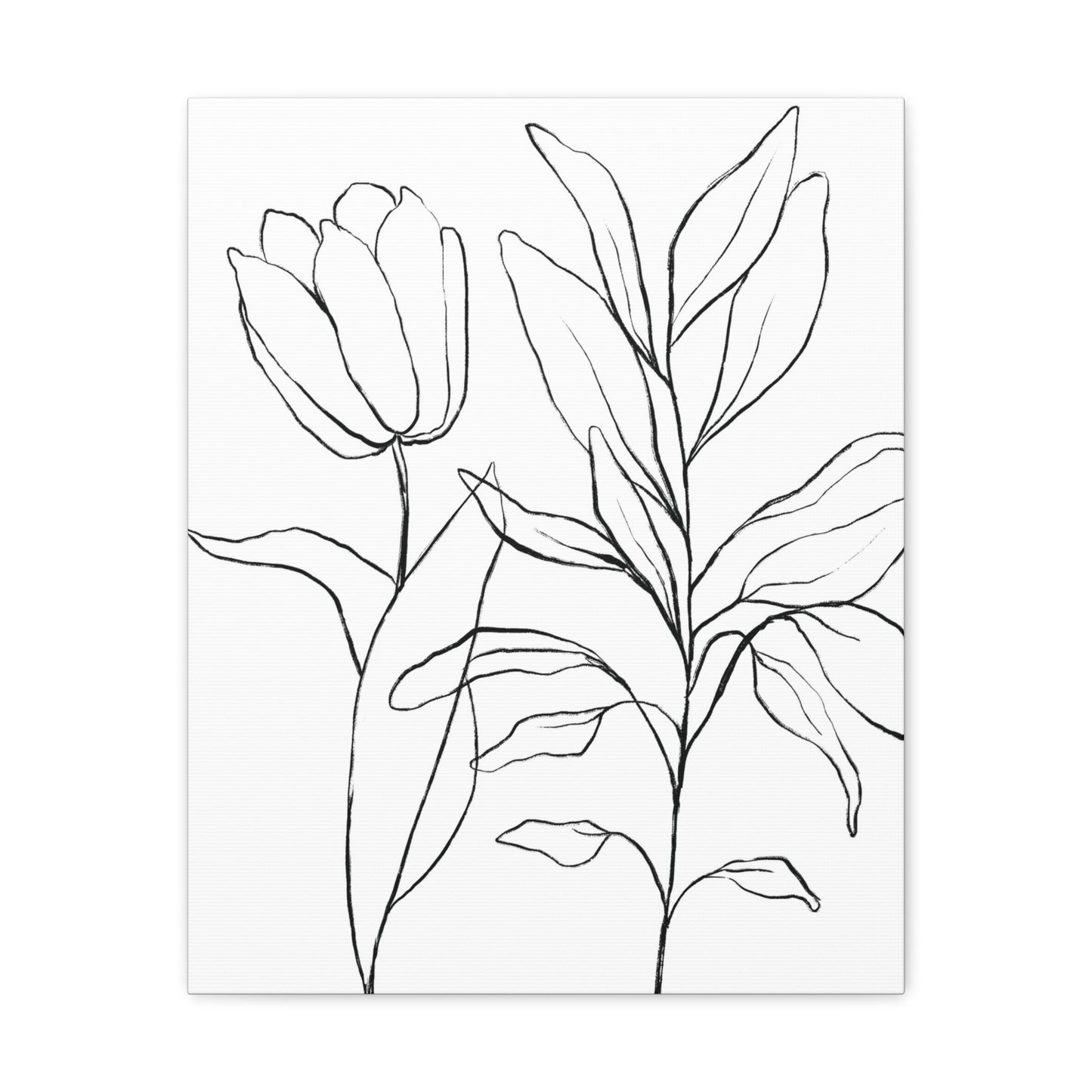 Flower Line Art Canvas