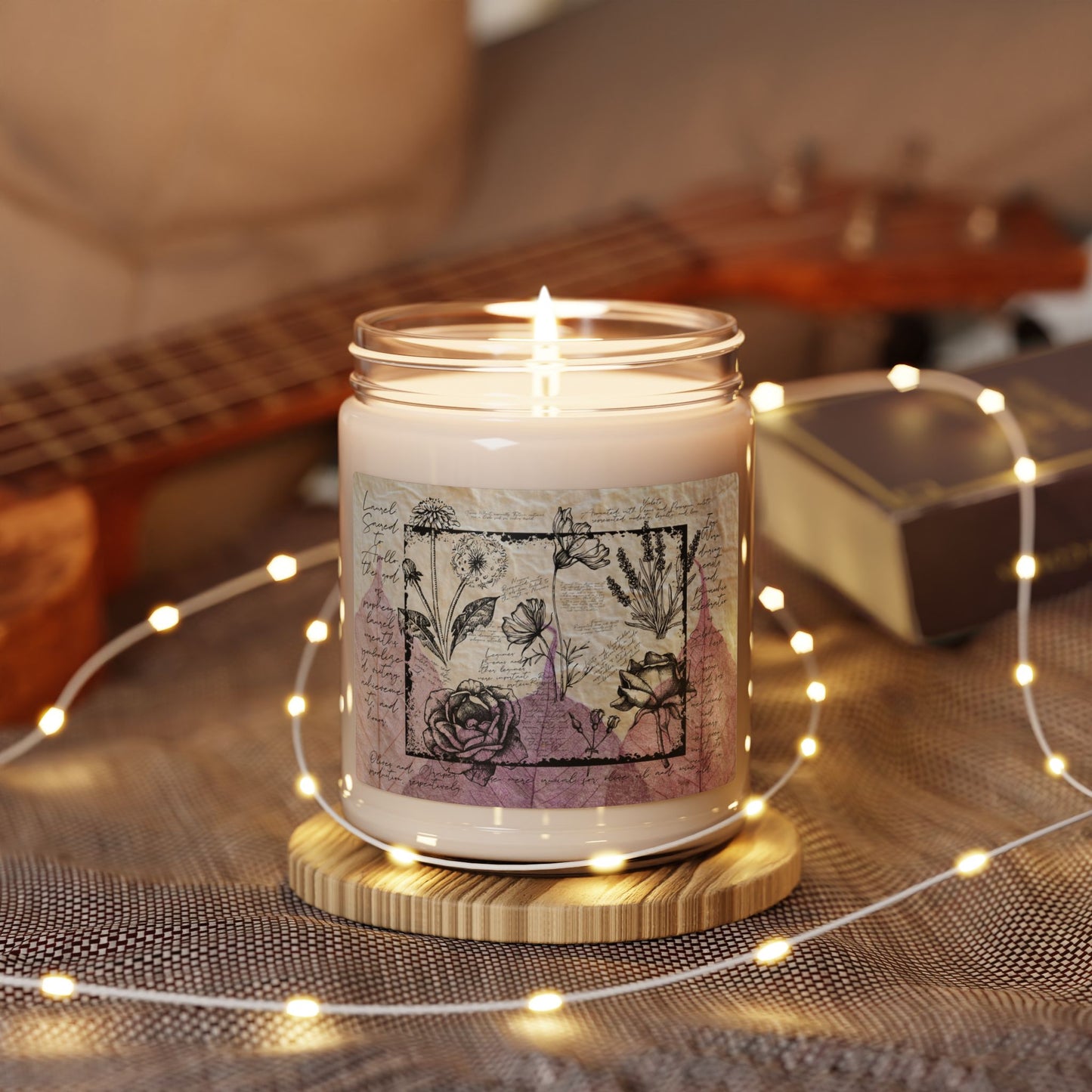 Elegant Floral Scented Soy Candle - 9oz, Home Fragrance, Gift for Her, Relaxation Candle, Eco-Friendly