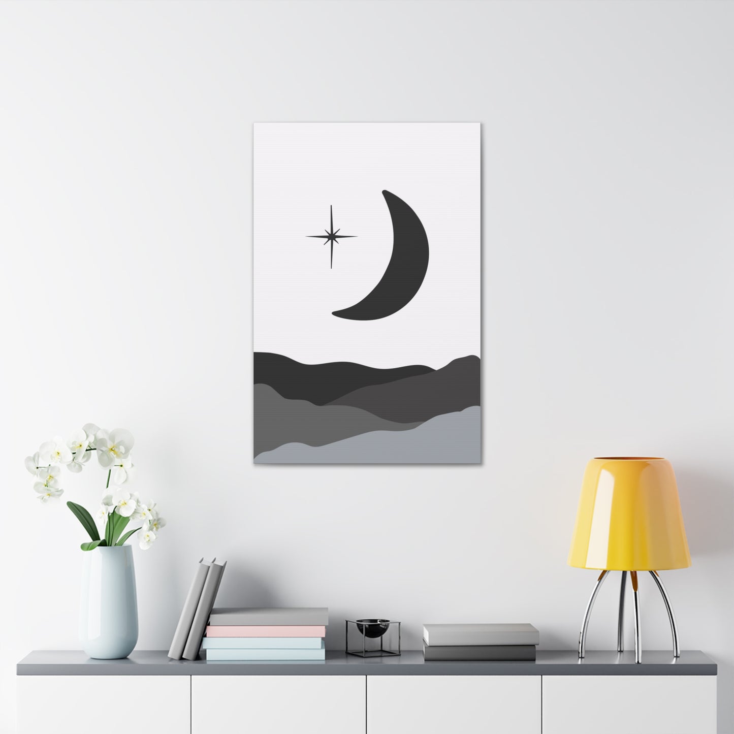 Moon and Clouds Canvas