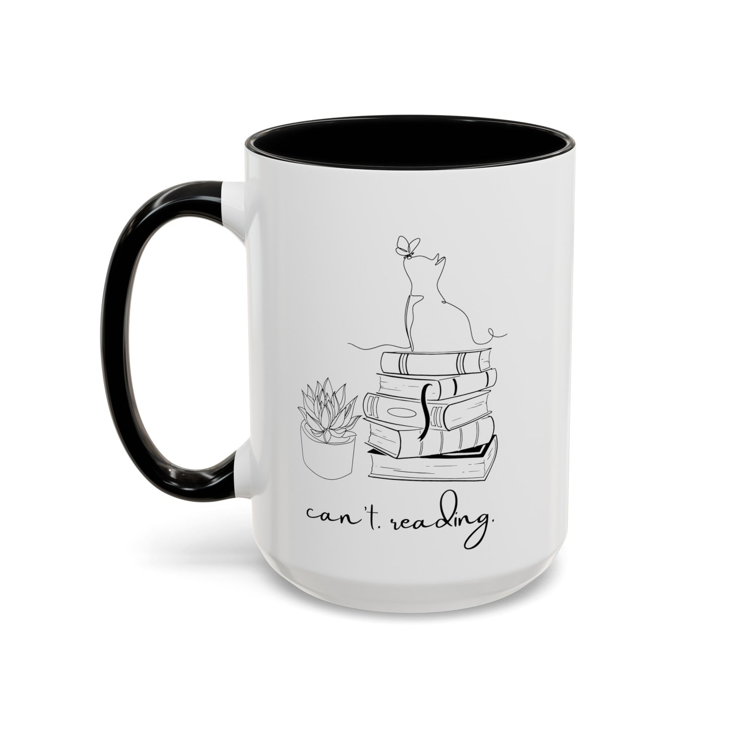 Cat Book Plant Coffee Mug