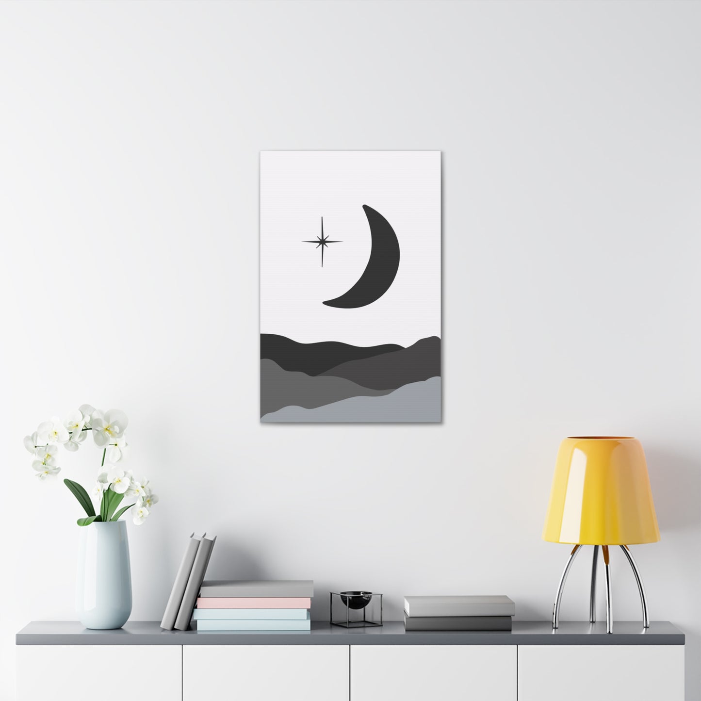 Moon and Clouds Canvas