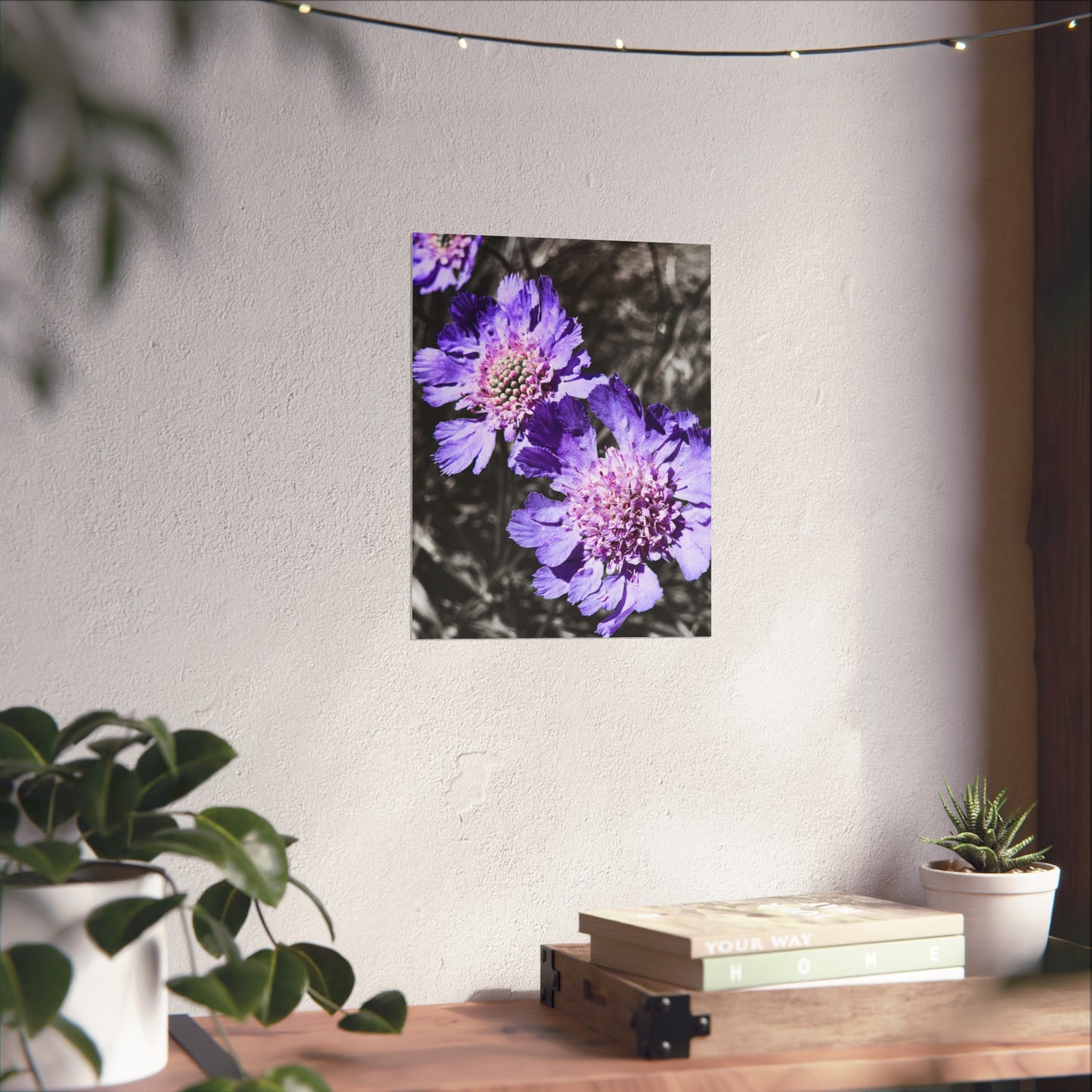 Purple Flower Art Print (frame not included)