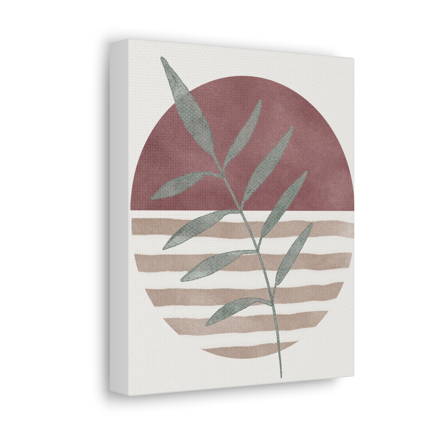 Maroon Abstract Plant Canvas