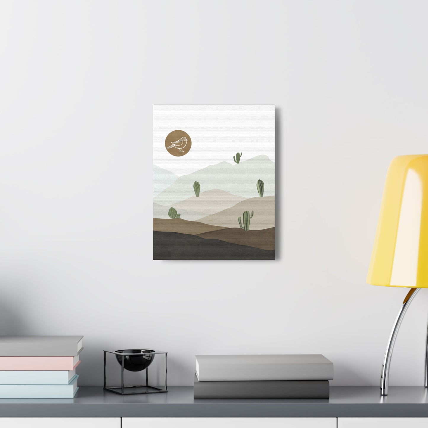 Bird Desert Cactus Canvas