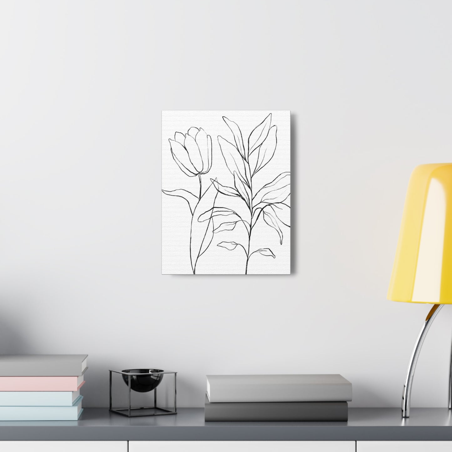 Flower Line Art Canvas