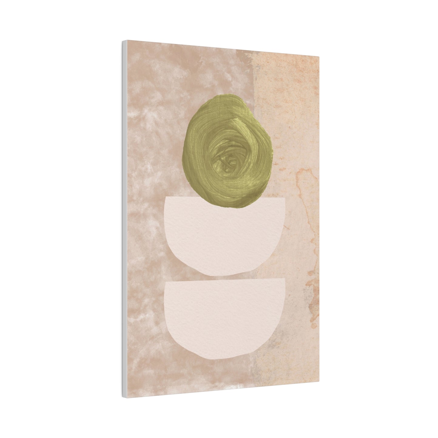 Green Beige Abstract Canvas