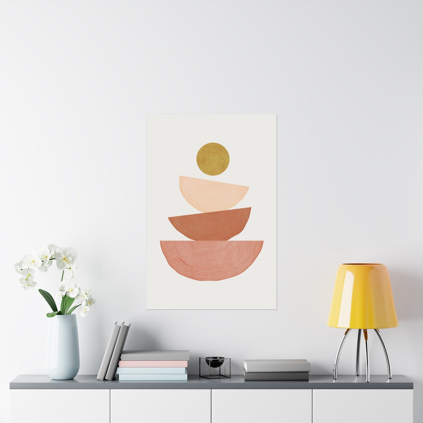 Earth-Toned Abstract Art Print (frame not included)