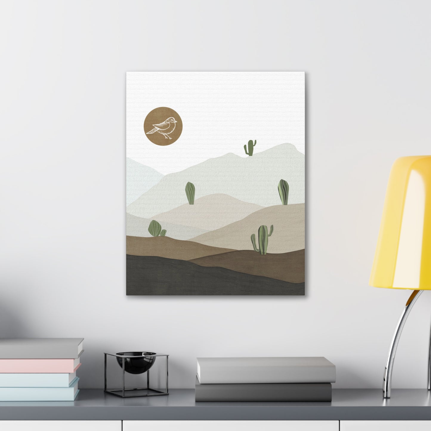 Bird Desert Cactus Canvas