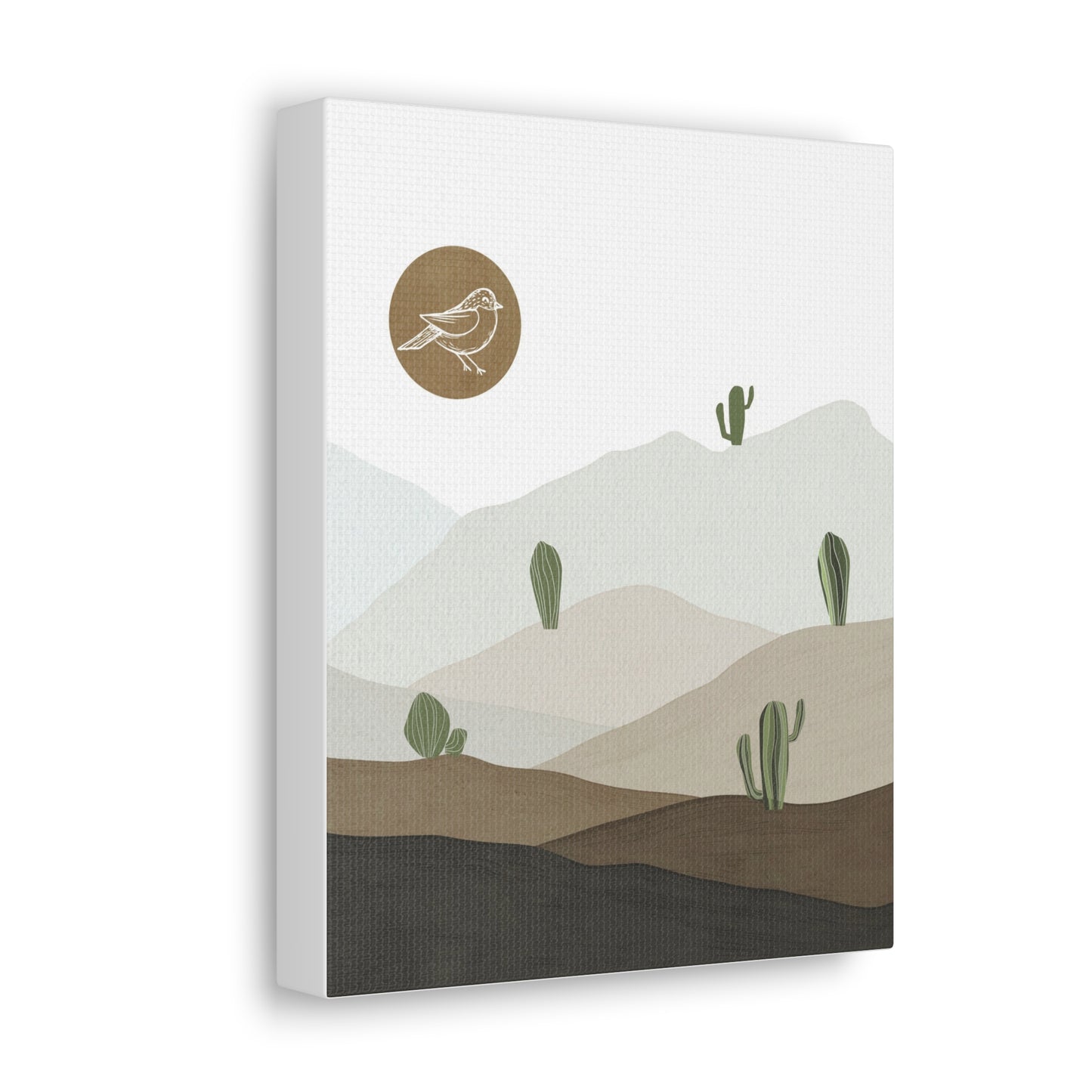 Bird Desert Cactus Canvas