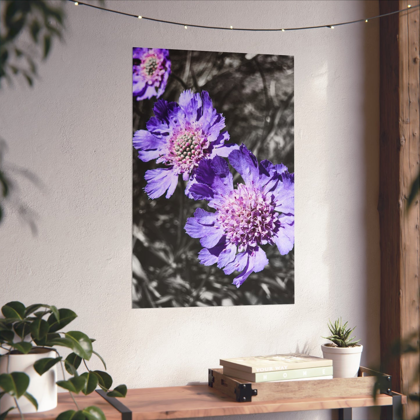 Purple Flower Art Print (frame not included)