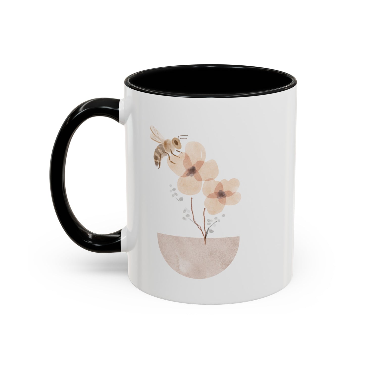 Watercolor Bee Flower Mug