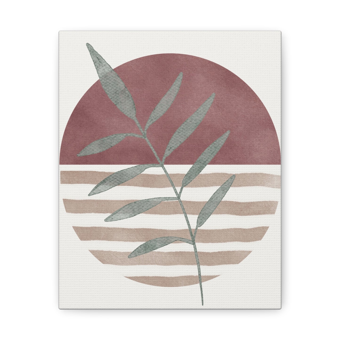 Maroon Abstract Plant Canvas