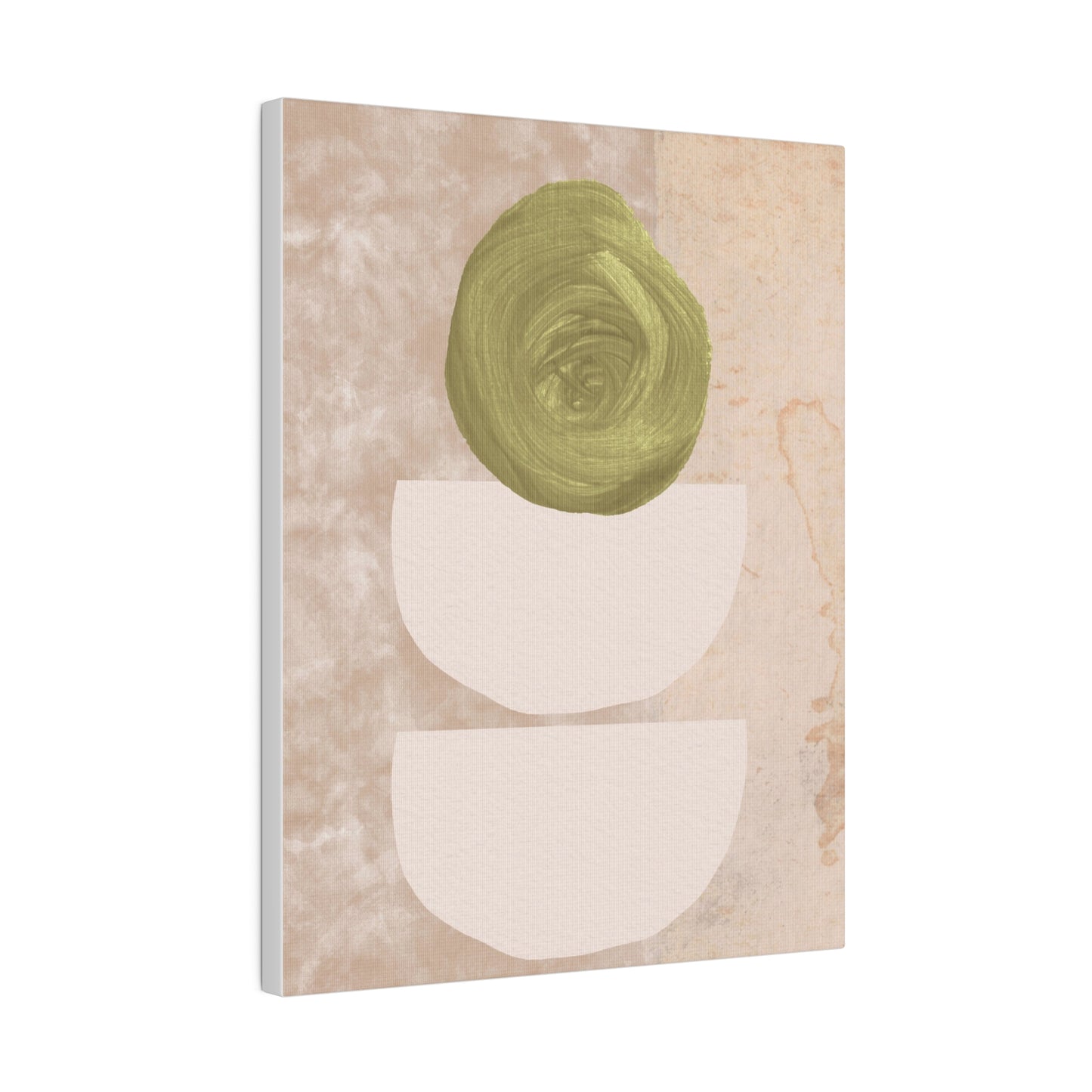 Green Beige Abstract Canvas