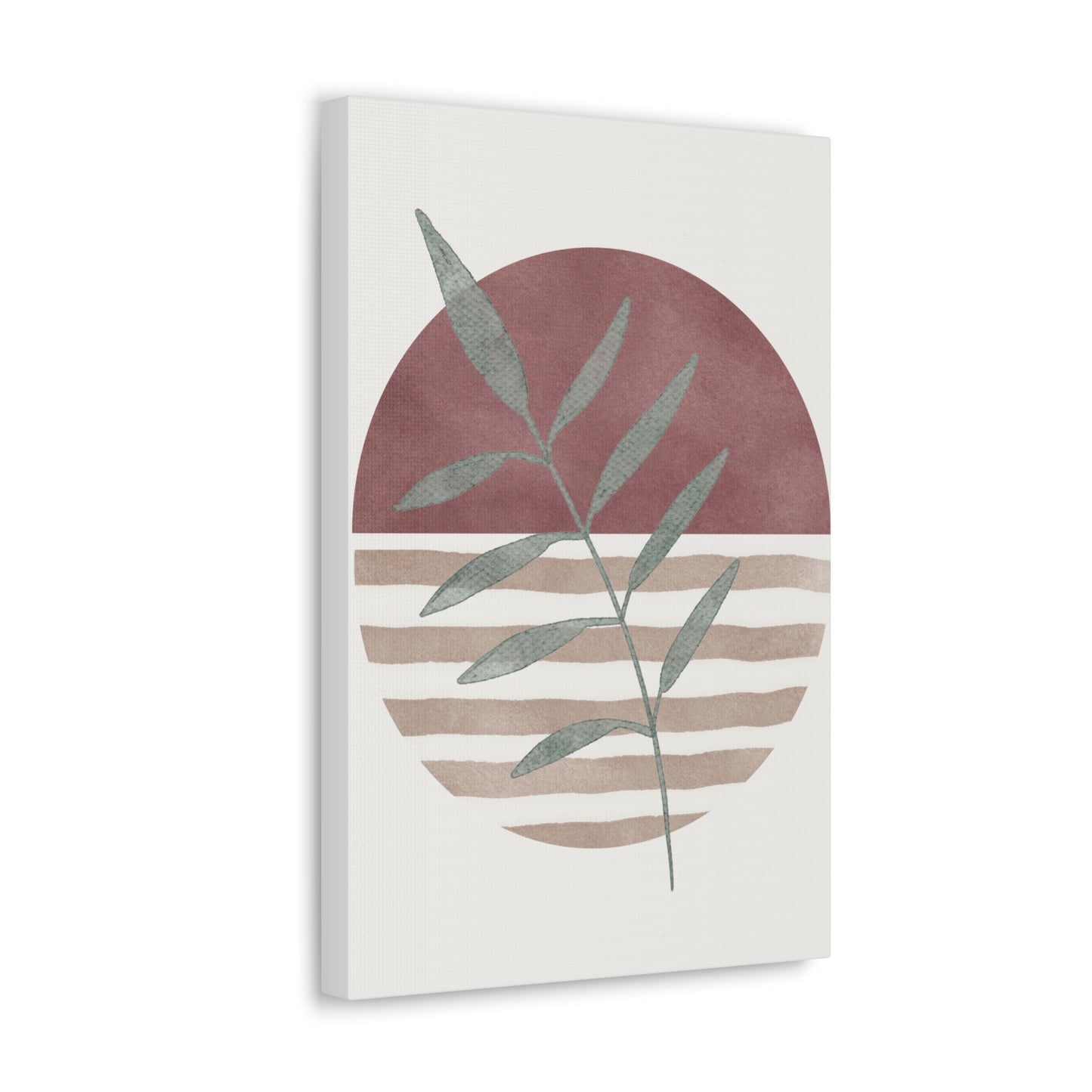 Maroon Abstract Plant Canvas