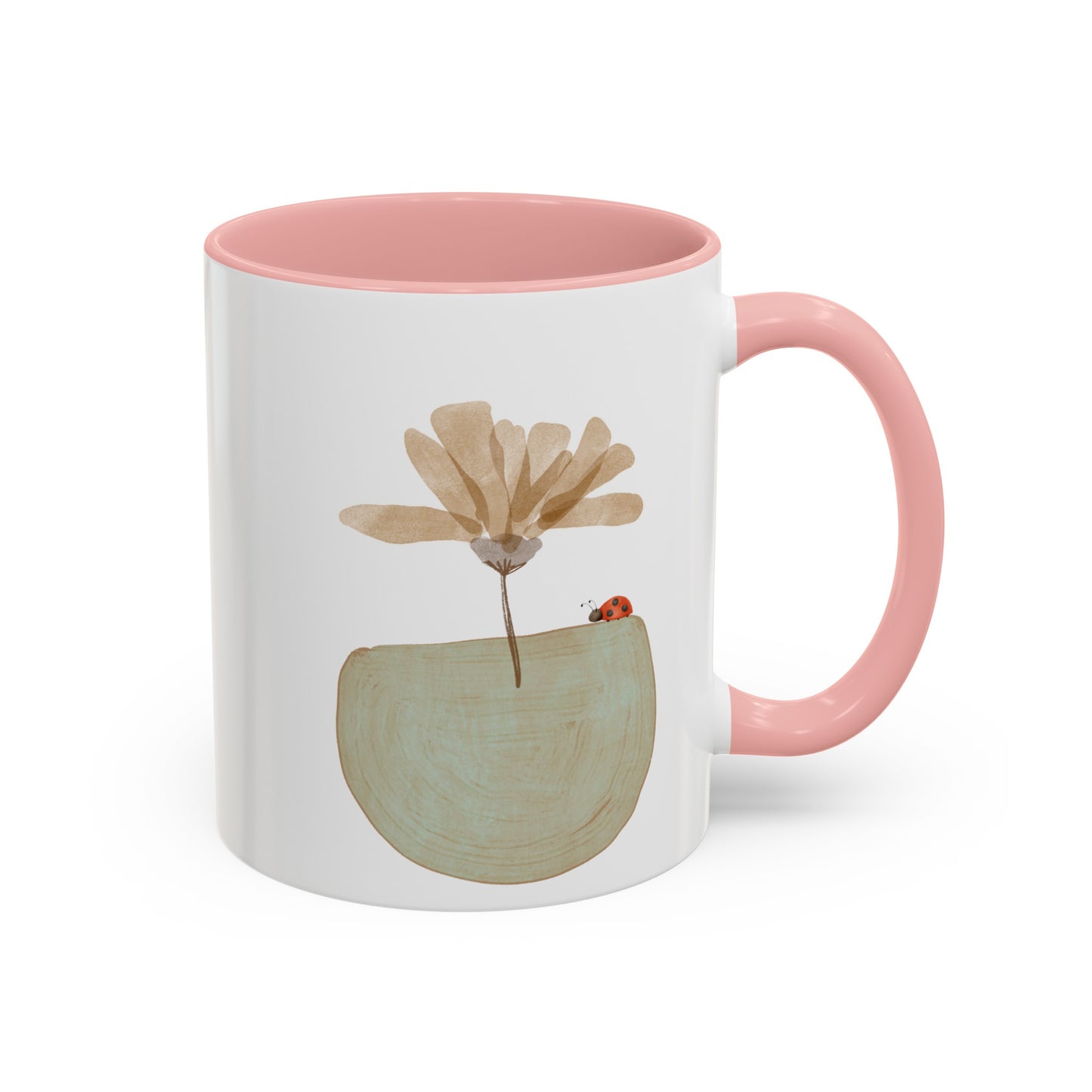 Flower and Ladybug Coffee Mug