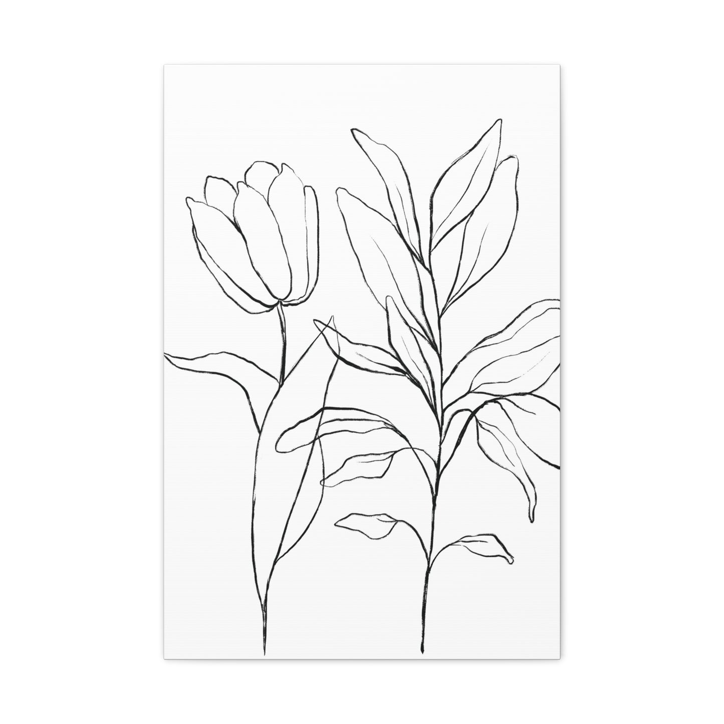 Flower Line Art Canvas