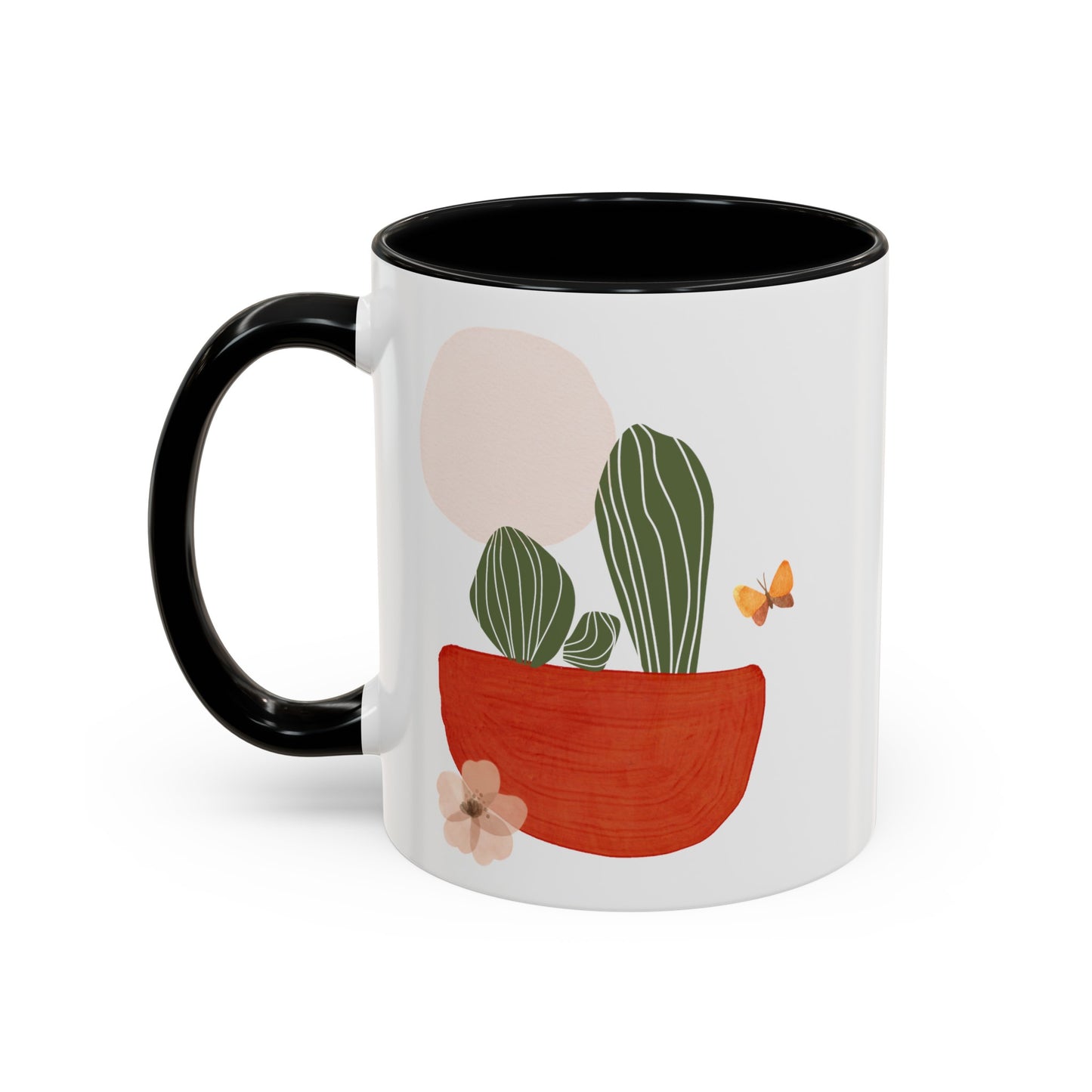 Cactus Flower Butterfly Mug