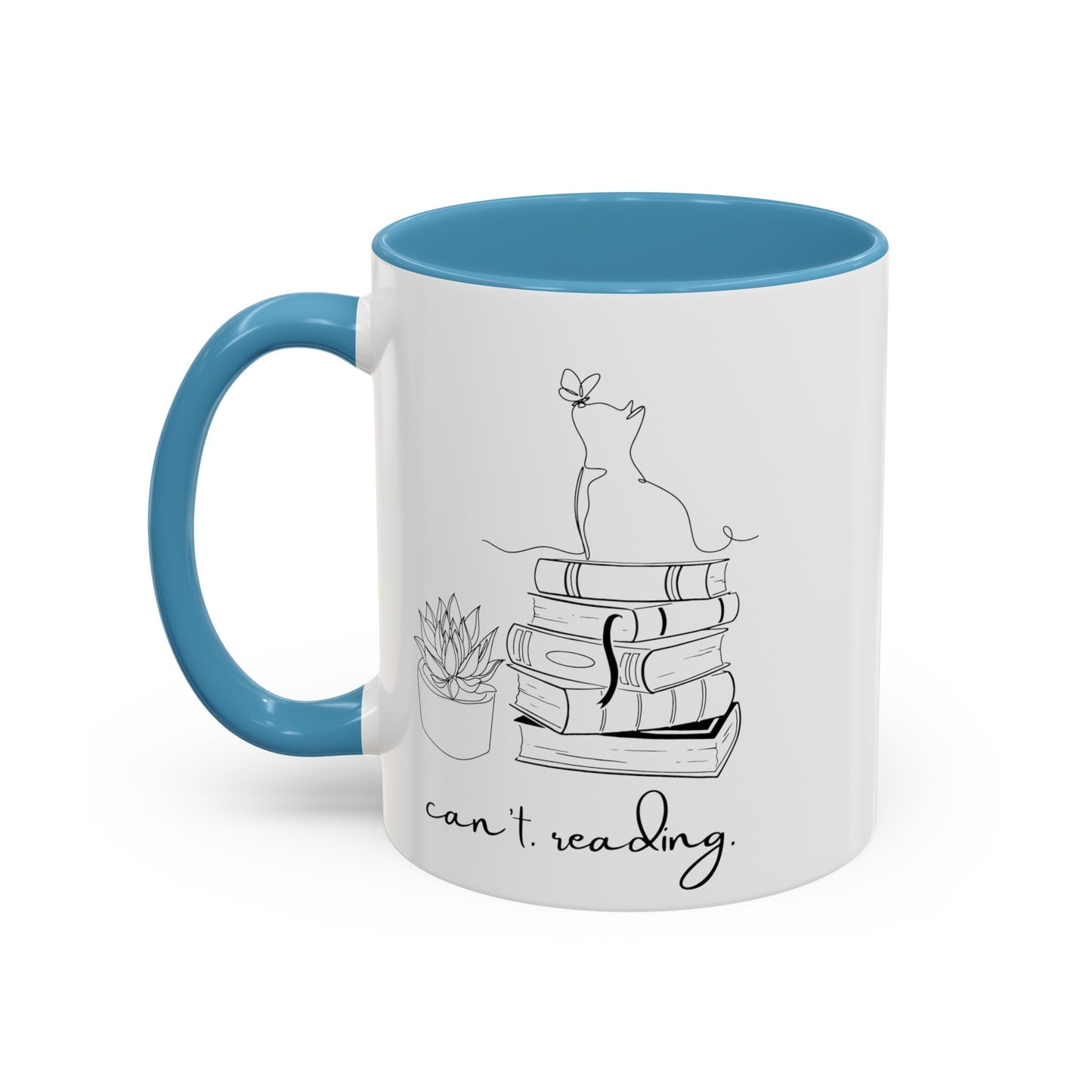 Cat Book Plant Coffee Mug