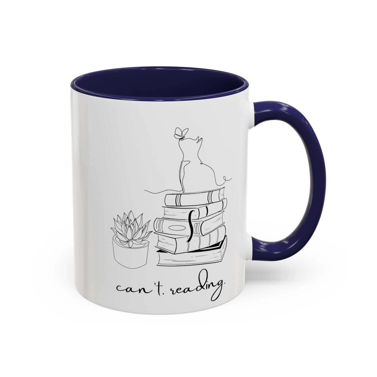 Cat Book Plant Coffee Mug