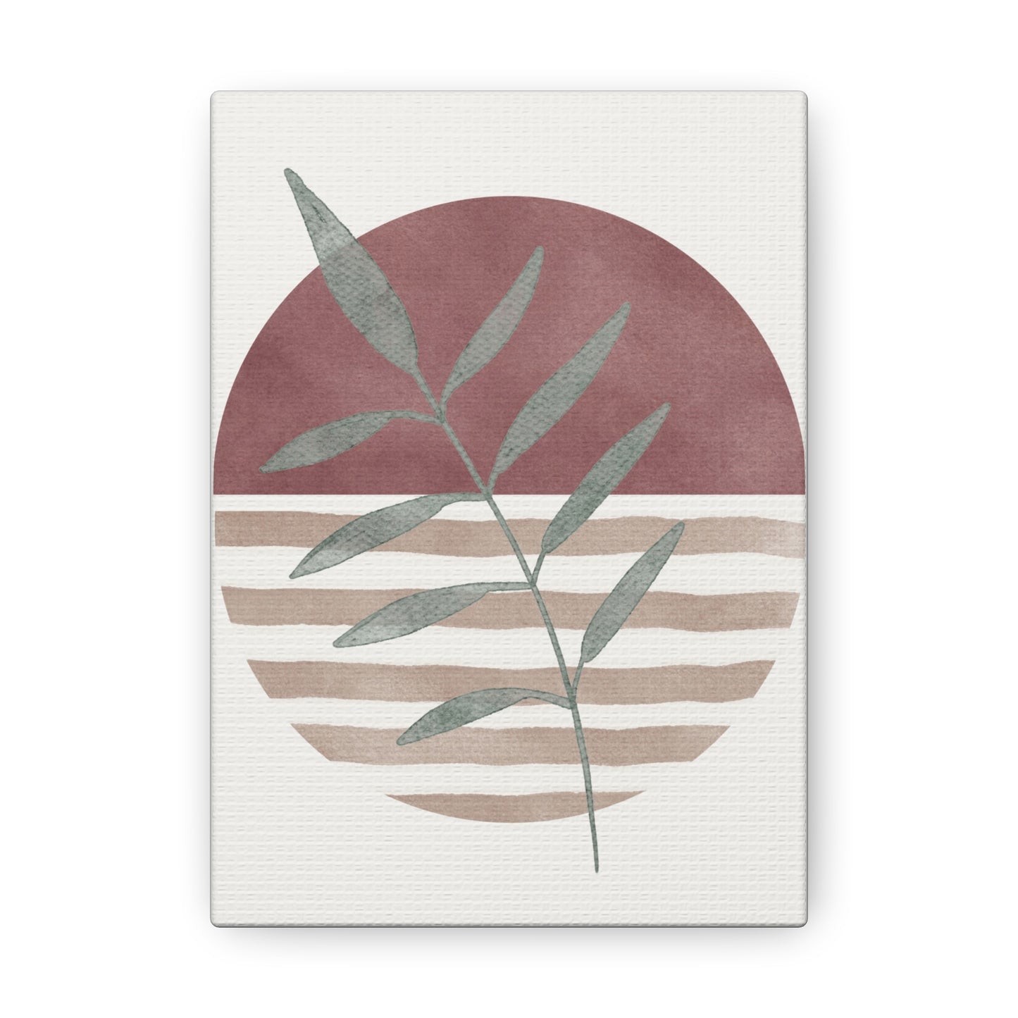 Maroon Abstract Plant Canvas